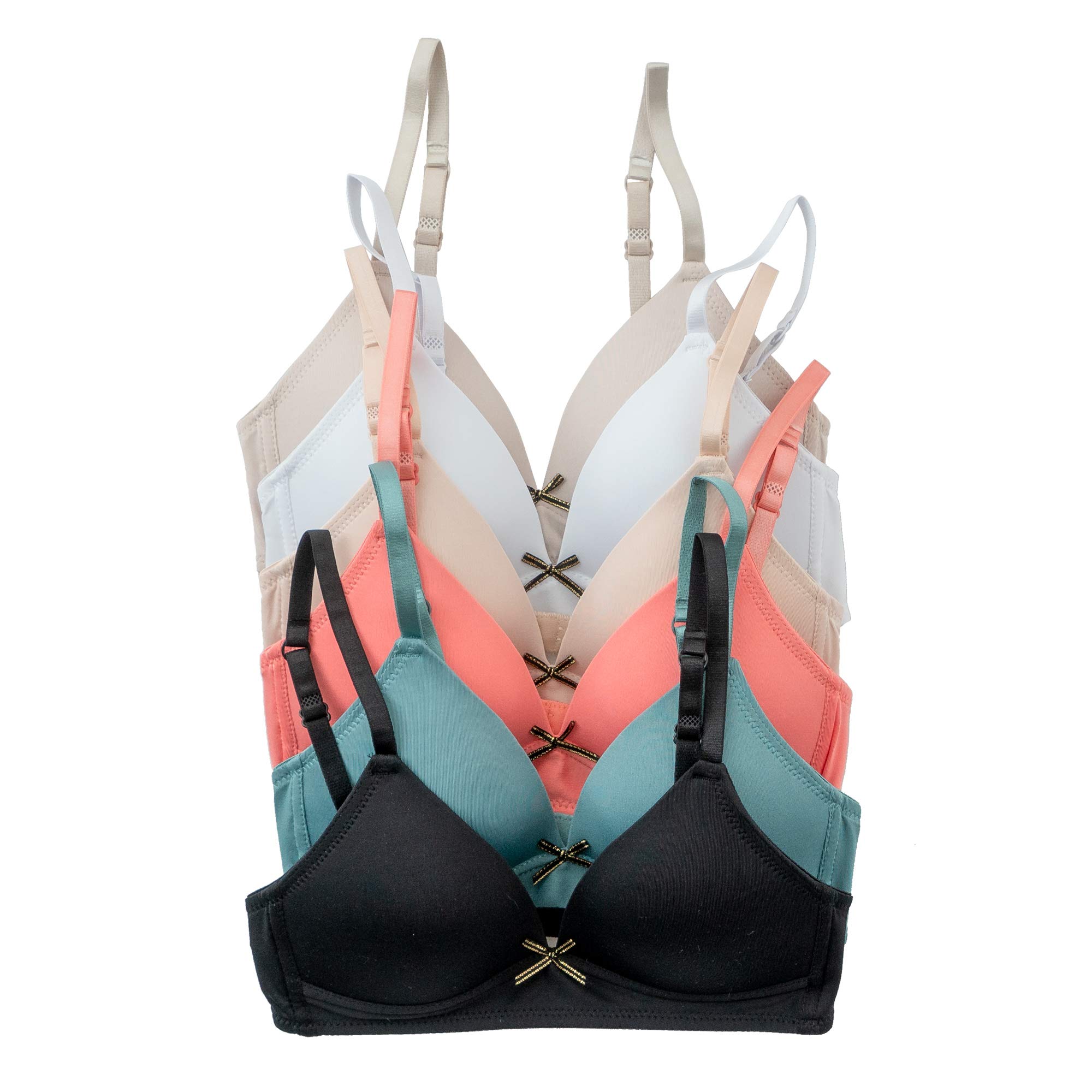 Alyce Ives Intimates Girls, Teens & Petite Women Lightly Padded A Cup Bra-6 Pack
