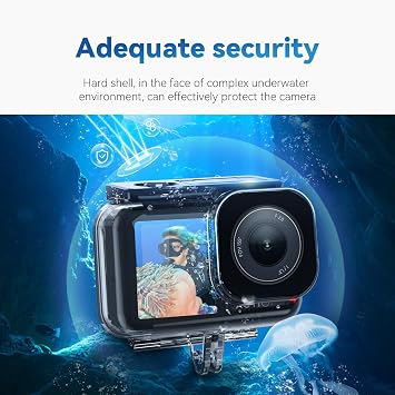 TELESIN DJI Action 5 Pro Action 4/3 Kamera için Su Geçirmez Kılıf, Buğu Önleyici Sualtı Muhafazası Kabuk Kafesi 60M/196FT Derin Dalış Tüplü Şnorkelle Yüzme Hızlı Çıkarma Vidası ile Destekler