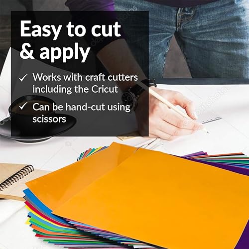 Miniatura 6 de Paquete de 50 láminas de vinilo adhesivas permanentes, acabado brillante y mate, para manualidades, decoración de tazas, autos, fiestas y proyectos