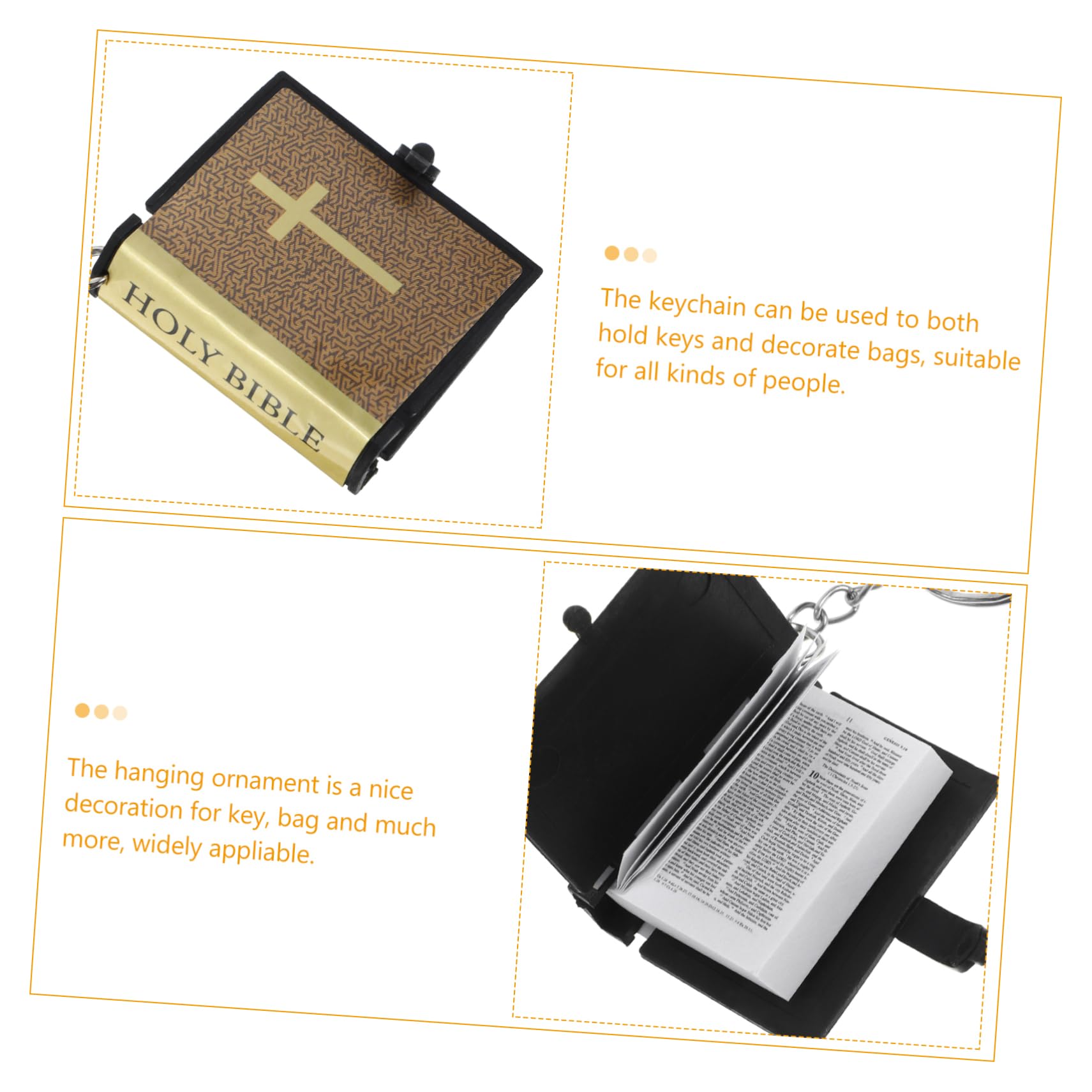VILLCASE 50piezas Llavero Religioso Biblia Colgante De Metal Accesorio De Fe Para Decoración De Bolsos y