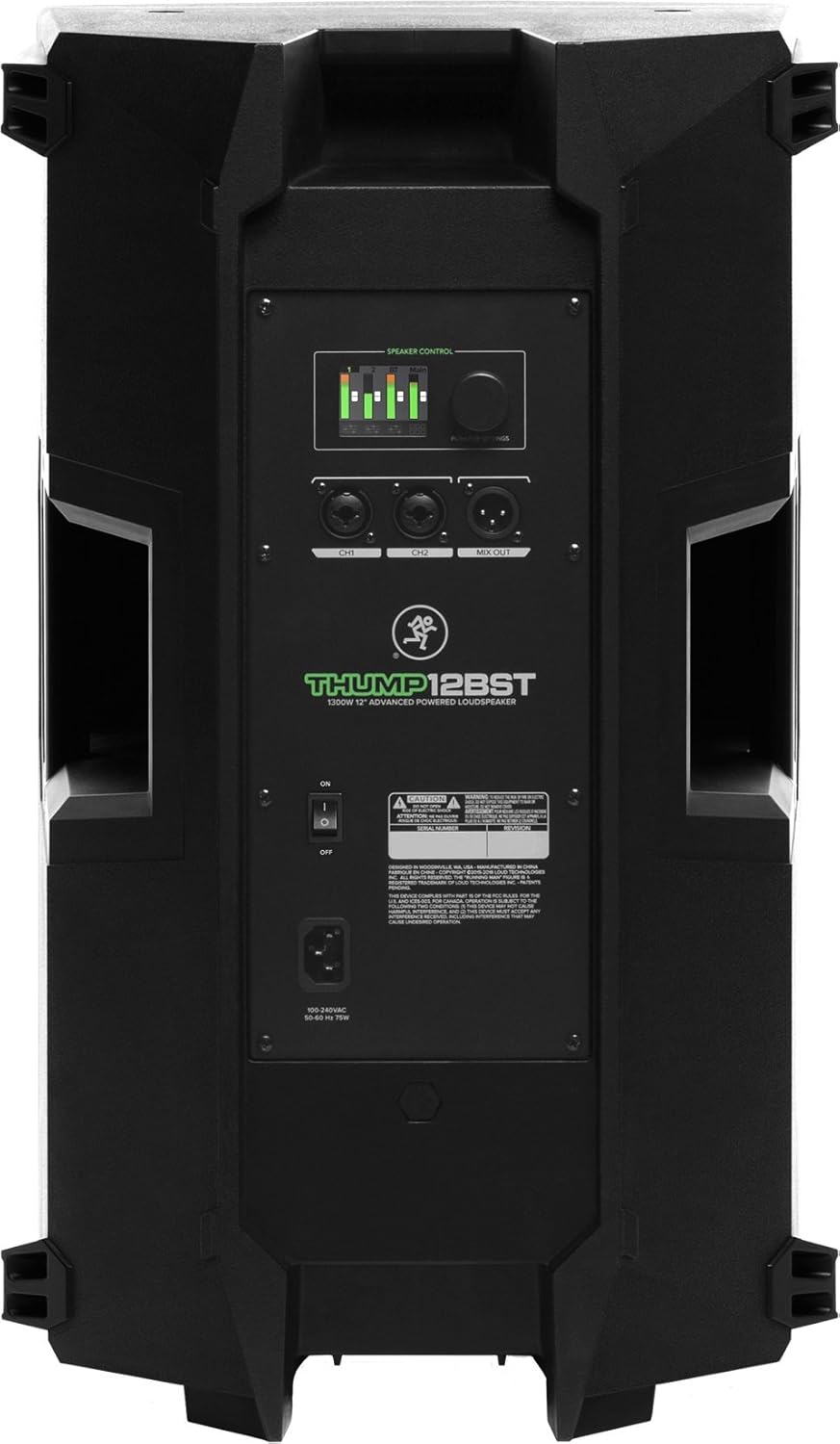 Mackie Thump Boosted Series, 12-Inch 1300-Watt Loudspeaker with Bluetooth, High Performance Amplifiers, Built-in Mixers, and Power Factor Correction - Black (THUMP12BST)