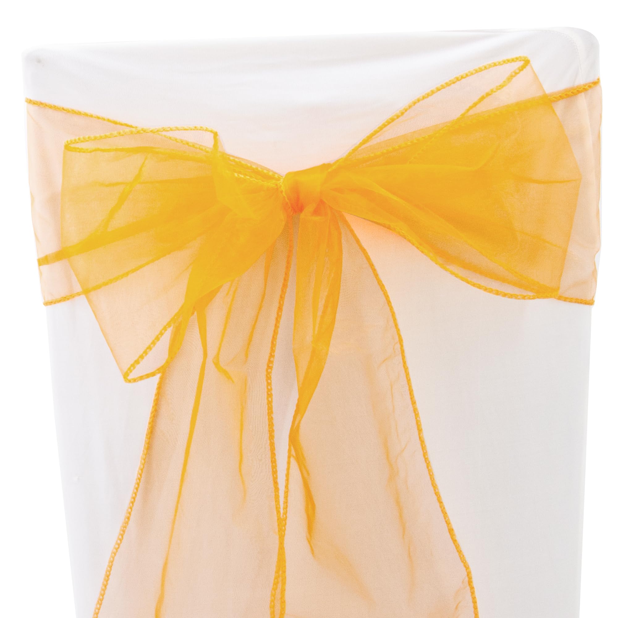 Time to Sparkle 20PCS 17x280cm Organza Chair Sashes Wider Fuller Cover Party Decoration Bow Sashes for Wedding -Sunblast — image 1