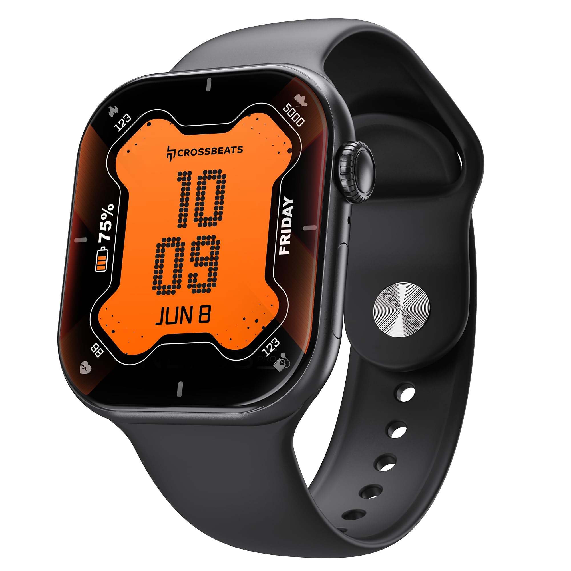 CrossBeats Nexus Pro Smart Watch for Man with Whatsapp & AI ChatGPT | 2.08" AMOLED 120Hz | 7-Day Battery | BP SpO2 Heart Rate Sleep | NFC Compass Voice Recorder | Video Watch Face | iOS Android-image-3