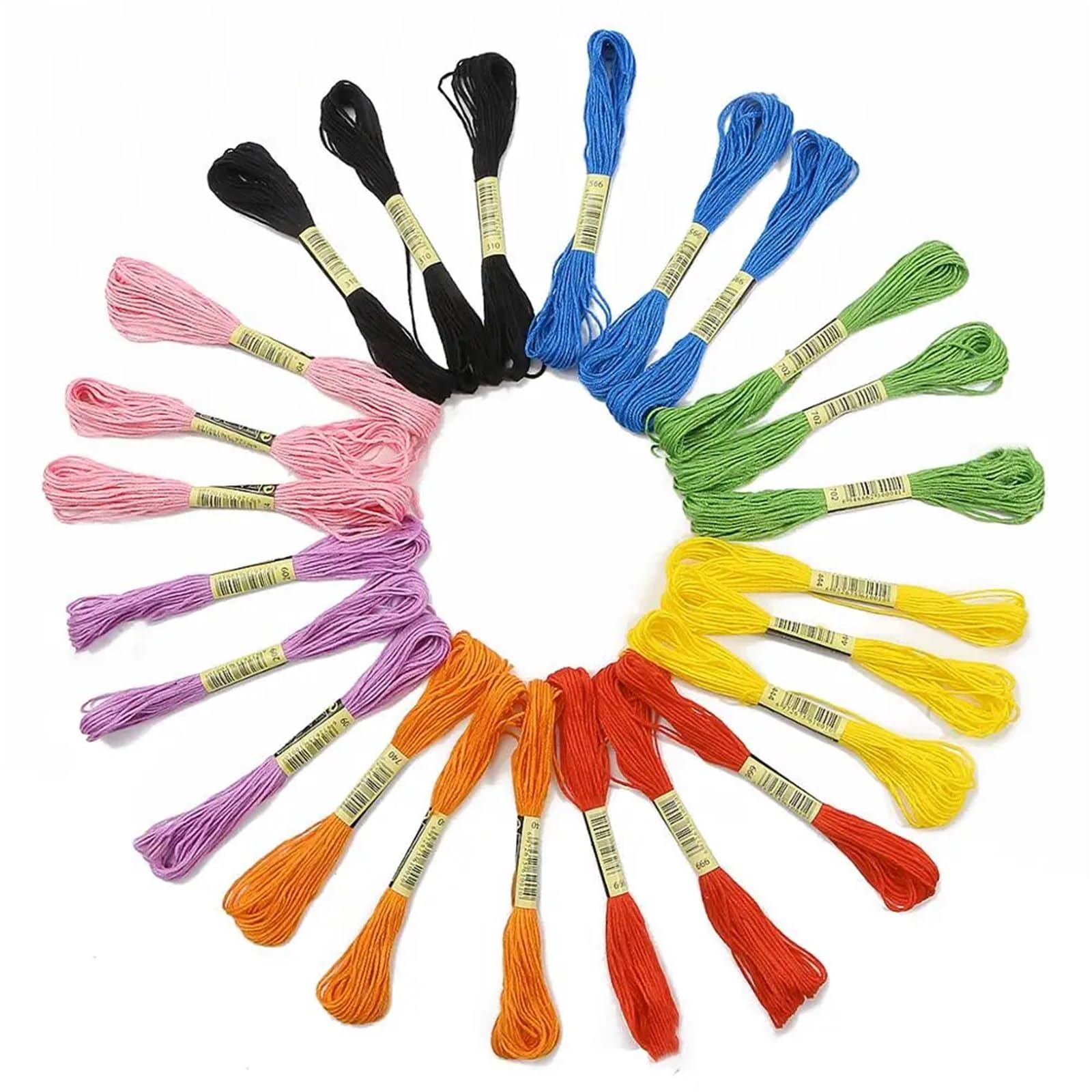 Hilos de bordado, 180 hilos de punto de cruz, 7,5 m, algodón colorido y poliéster para suministros de costura hechos a mano (naranja)
