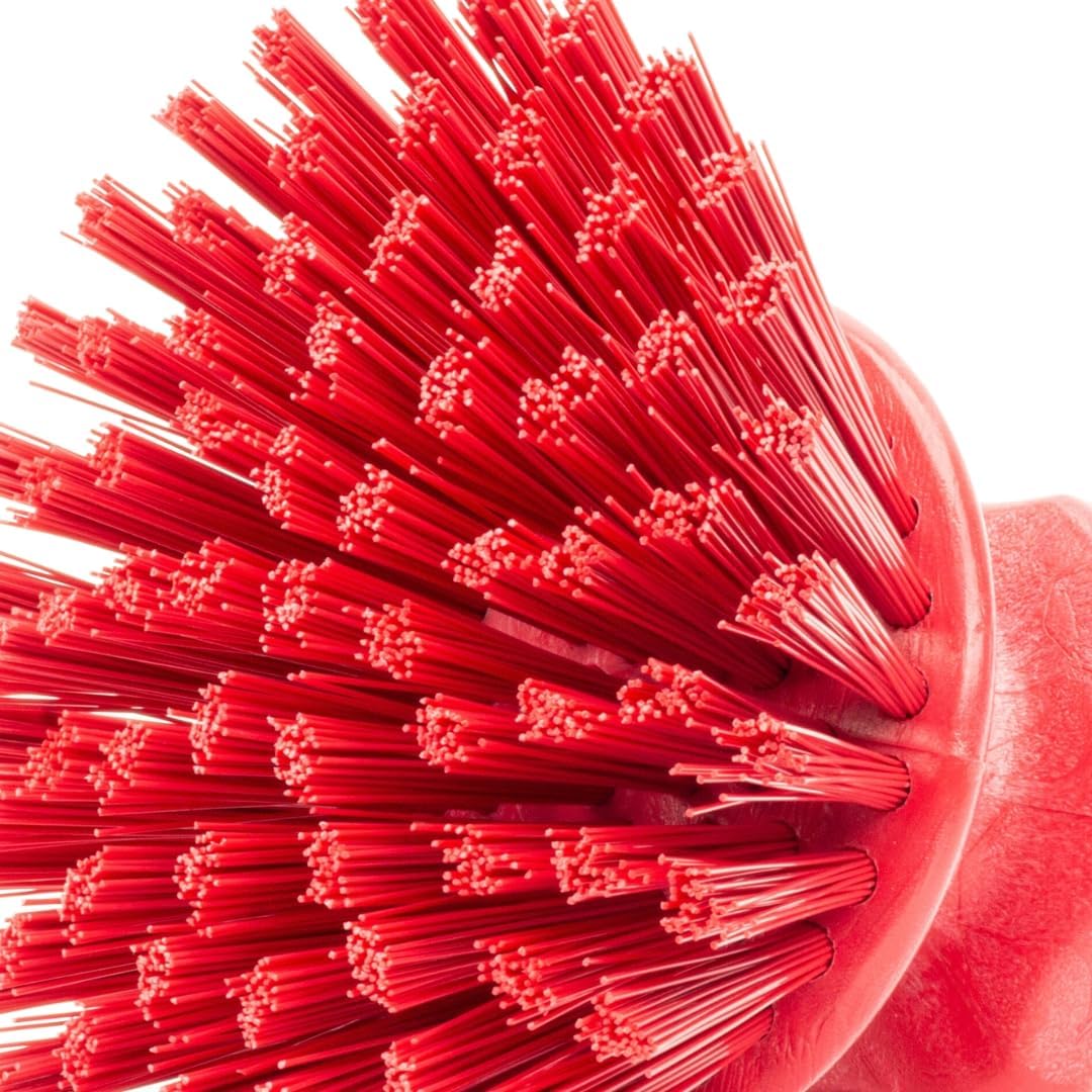 SPARTA 42395EC05 Plastic Scrubber Brush, Round Brush, Dish Scrub Brush with Color Coded for Cleaning, Kitchen, Bathroom, Bathtub, Dishes, Sink, 5 X 5 X 4 Inches, Red