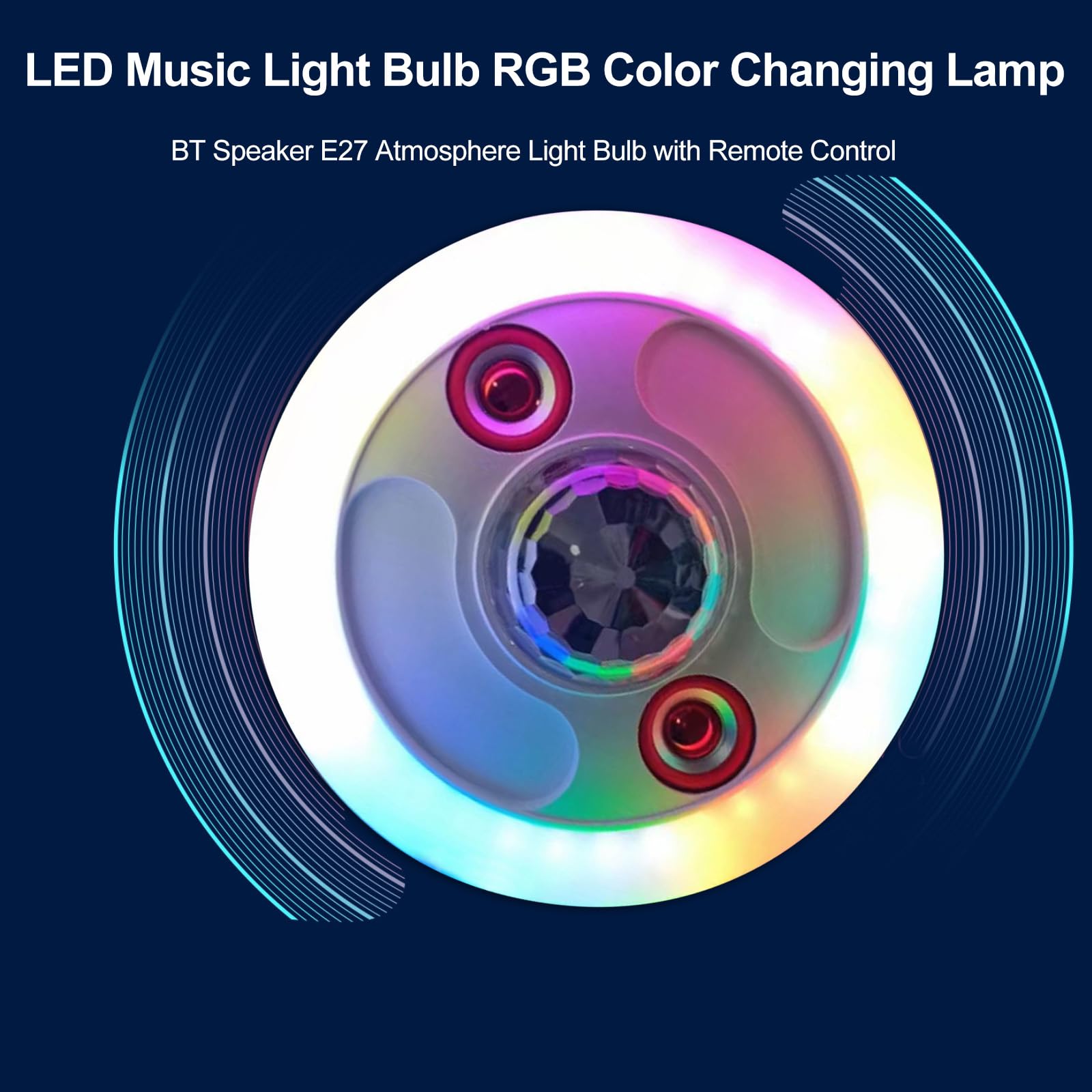 Lampadina musicale LED RGB da 36 W con altoparlante Bluetooth, attacco E27, telecomando, lampada per atmosfera che cambia colore