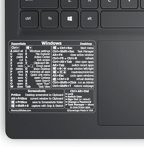 Miniatura 10 de SYNERLOGIC Windows  WordExcel para Windows Guía de referencia rápida para teclado de acceso directo vinilo sin residuos negropequeñocombinado2juegos