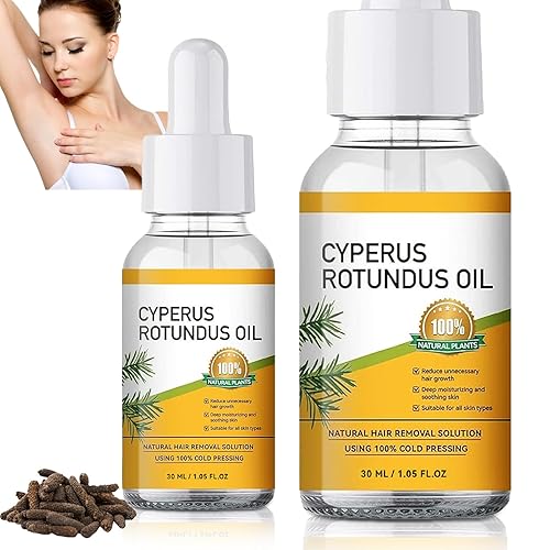 2 unidades de aceite Cyperus Rotundus, aceite Cyperus Rotundus para depilación, educar el crecimiento del vello corporal, piel suave e hidratante,