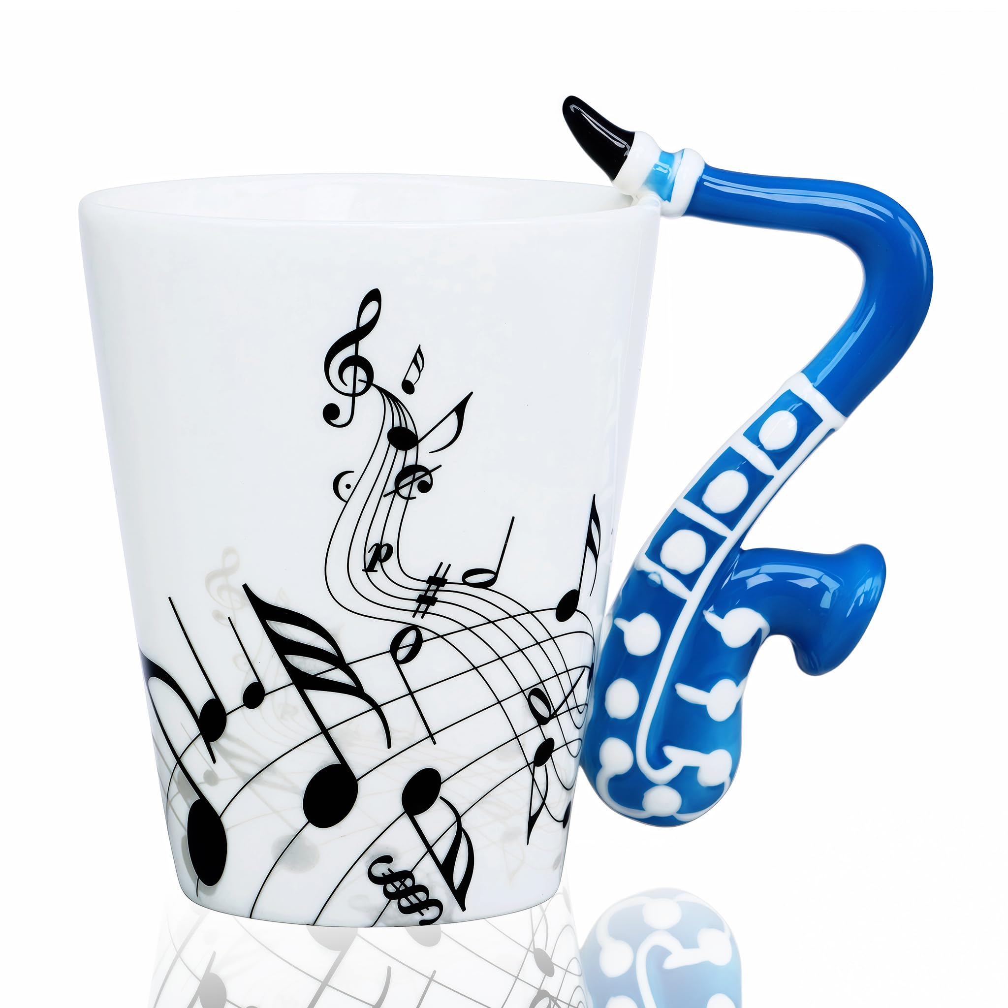 LanHong Sax Mug Sax Coffee Mug Gift for Saxophone Players Musician - 13.5 oz Saxophone Cup Gifts for Music Lovers - Music Coffee Mugs Birthday