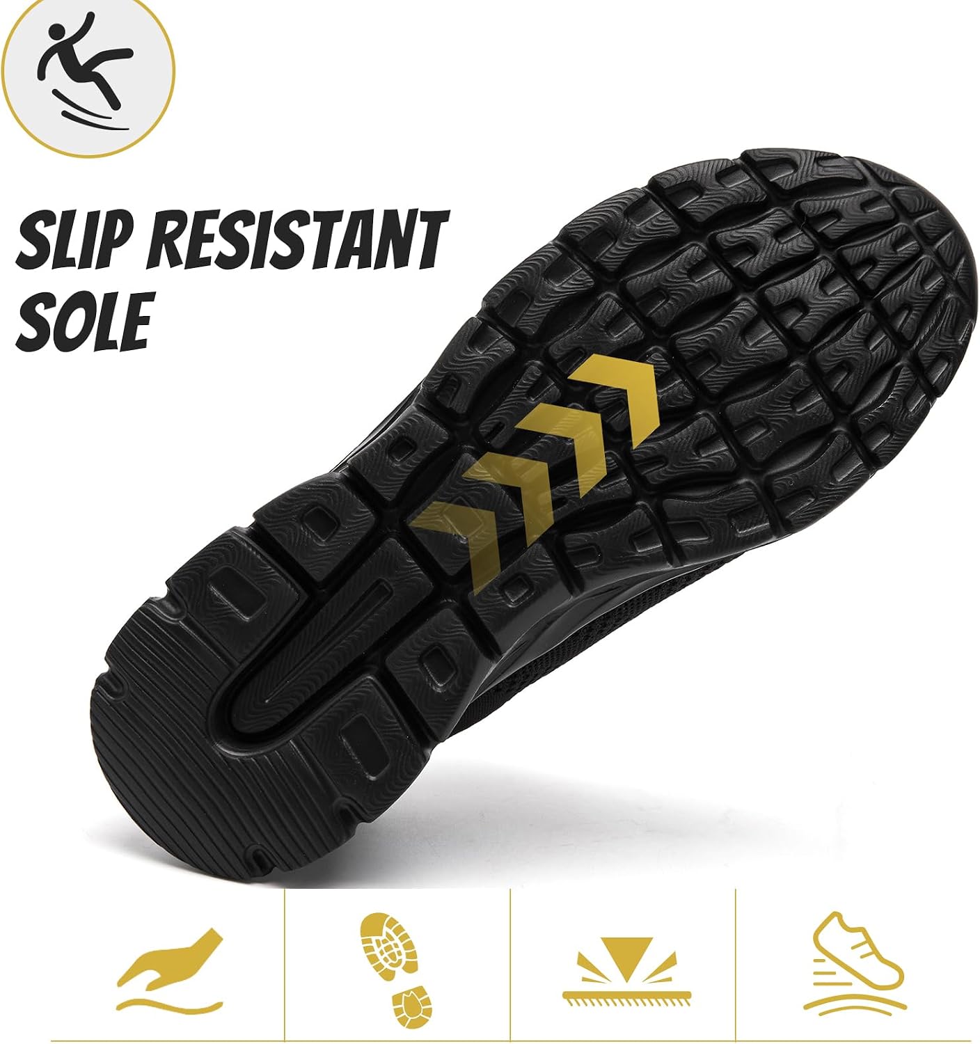Steel Toe Shoes for Men Lightweight Non Slip Work Sneakers Puncture Proof Comfortable Composite Safety Shoe
