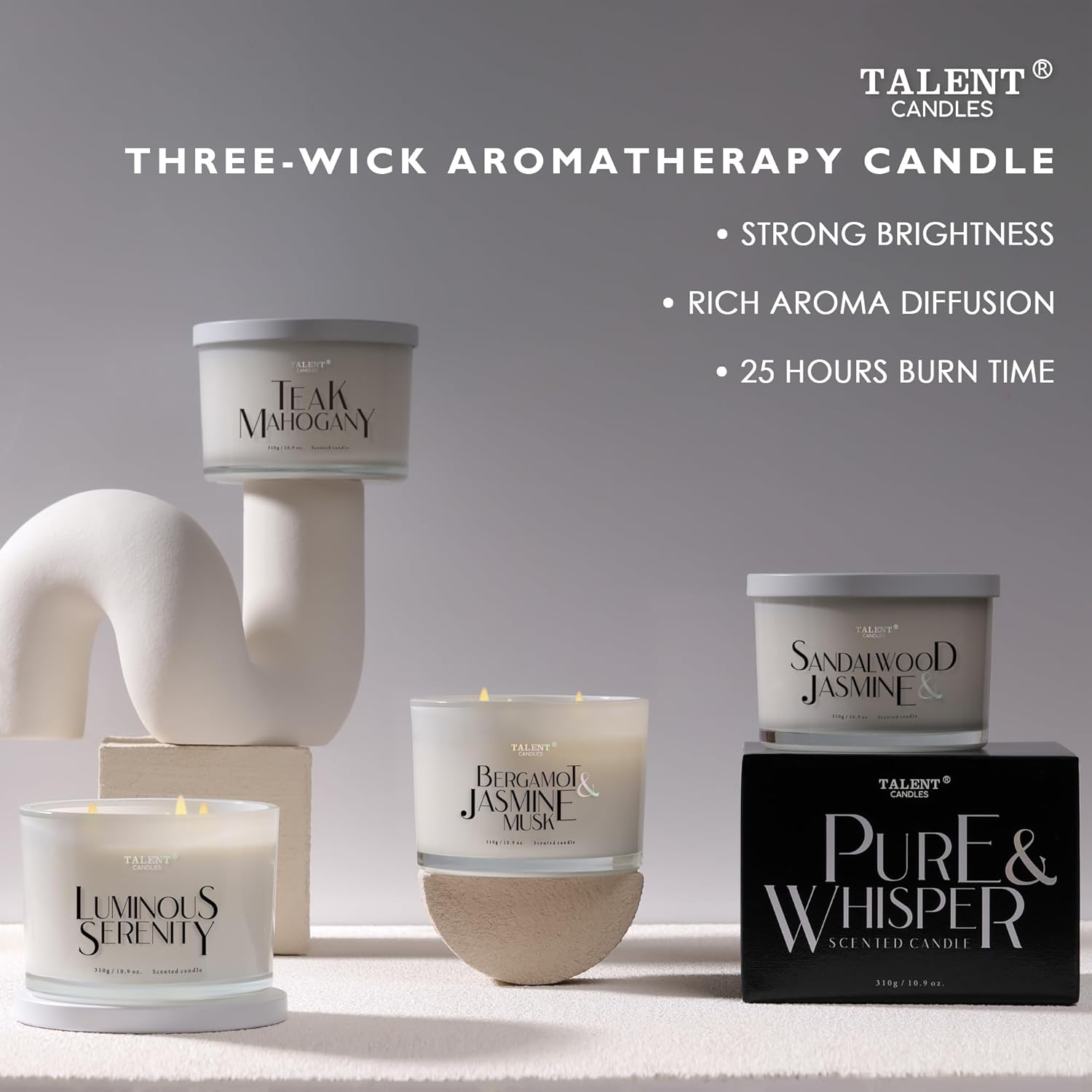 Scented Candles for Home - Large 3 Wick Jar Candles - Natural Soy Wax Candles Gifts for Women & Men - Aromatherapy Aesthetic Candles - Image 5