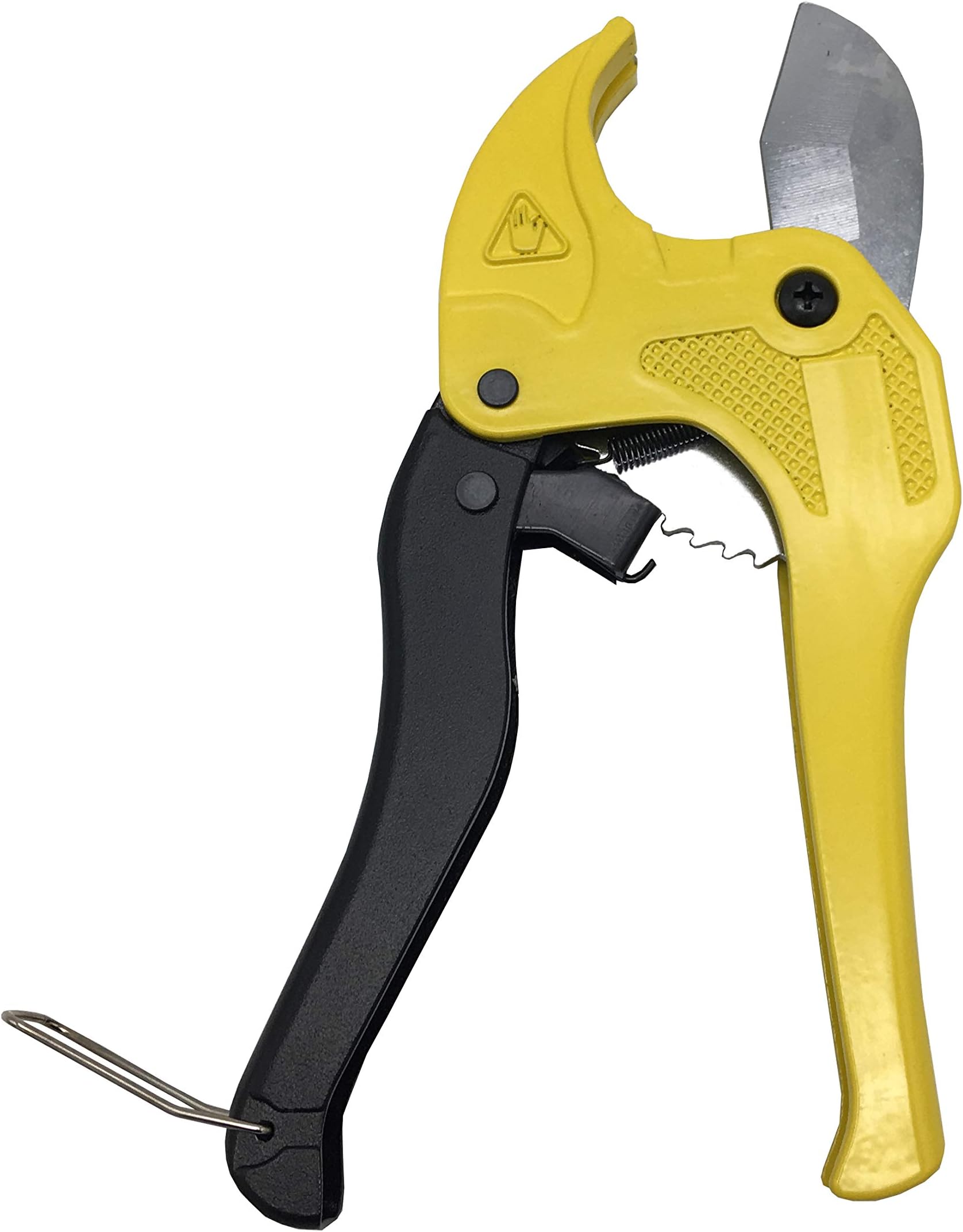 PVC Pipe Cutter PU PP PE PEX Hose Cutter 1-5/8 Inches 42mm Tube Cutter Plastic Hose Ratcheting Scissor Hand Tool, Pack of 1