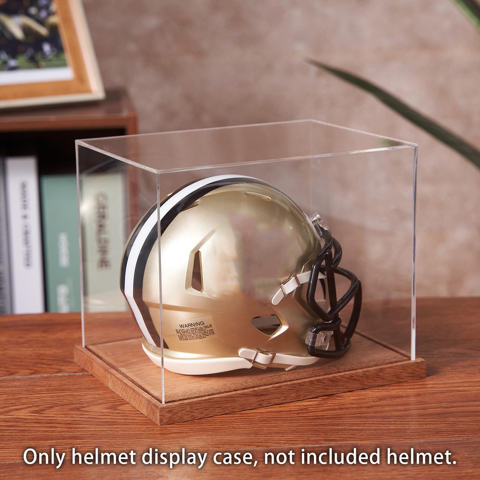Amazon.co.jp: ヘルメットディスプレイケース 木製ベース付き アクリル