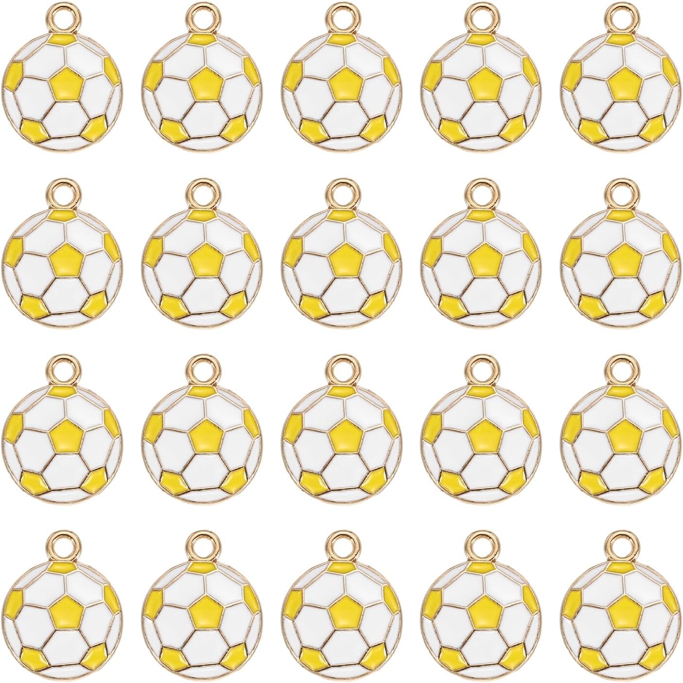 MECCANIXITY Soccer Charm Alloy Enamel Football Sports Charm Pendant Small Cute Bulk for DIY Accessories
