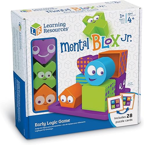 Learning Resources Mental Blox Jr. - Juego de lógica temprana – 8 piezas, a partir de 4 años, juegos educativos para niños, juegos y rompecabezas de
