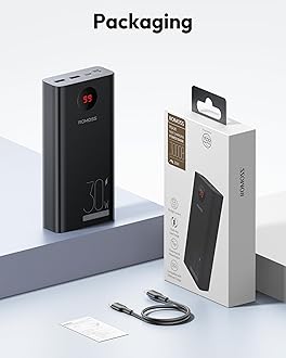 ROMOSS 30000mAh Power Bank PEA30, PD 30W USB C Two-way Fast Charging Portable Charger Battery Pack 3 Outputs & 3 Inputs Compatible for iPhone14/13/12,Tablet,MacBook Air,Surface Pro7,Samsung and more
