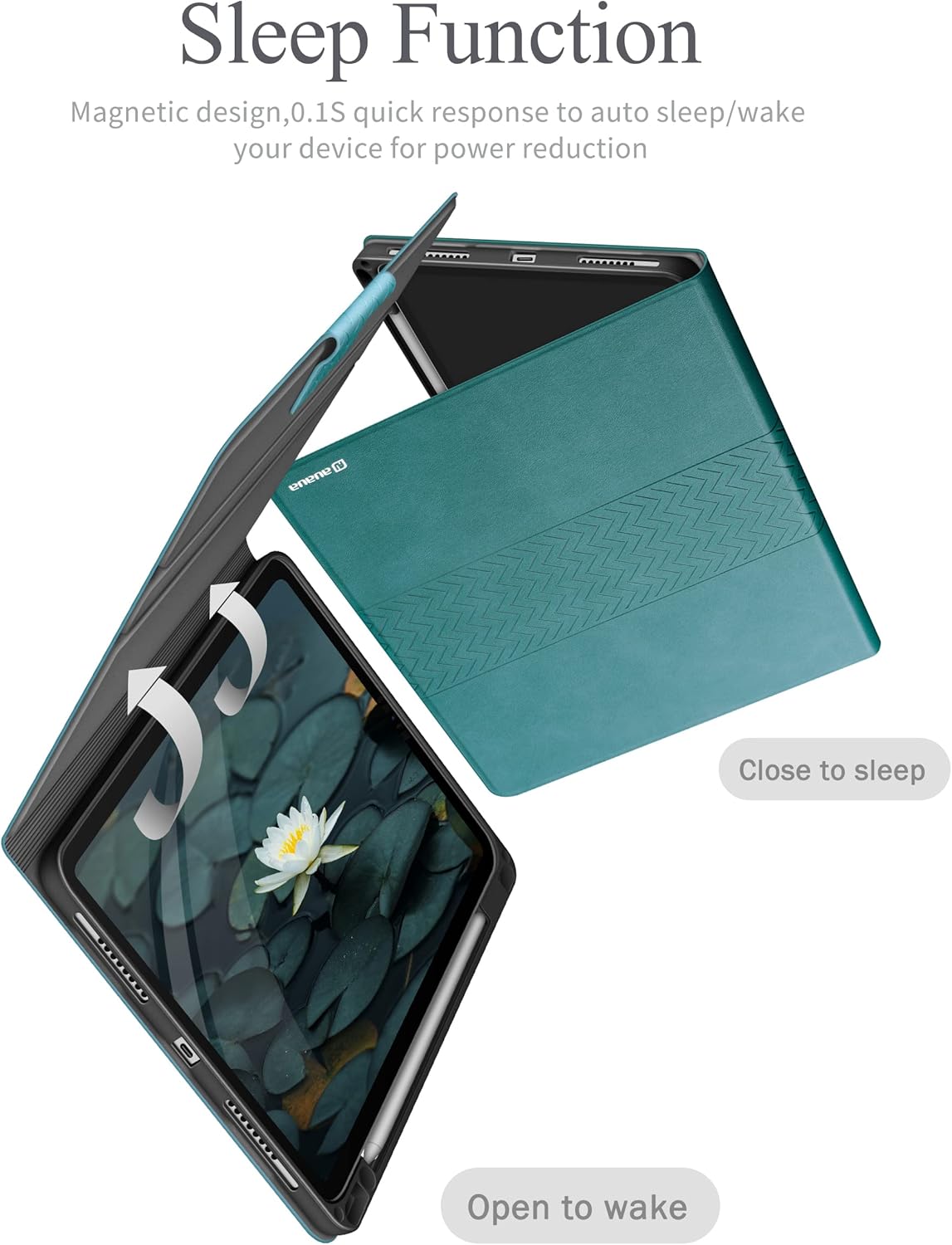 auaua Case for iPad Pro 11 inch (4th, 3rd, 2nd, & 1st Gen) with Pencil Holder, Auto Sleep/Wake, PU Leather (Green)