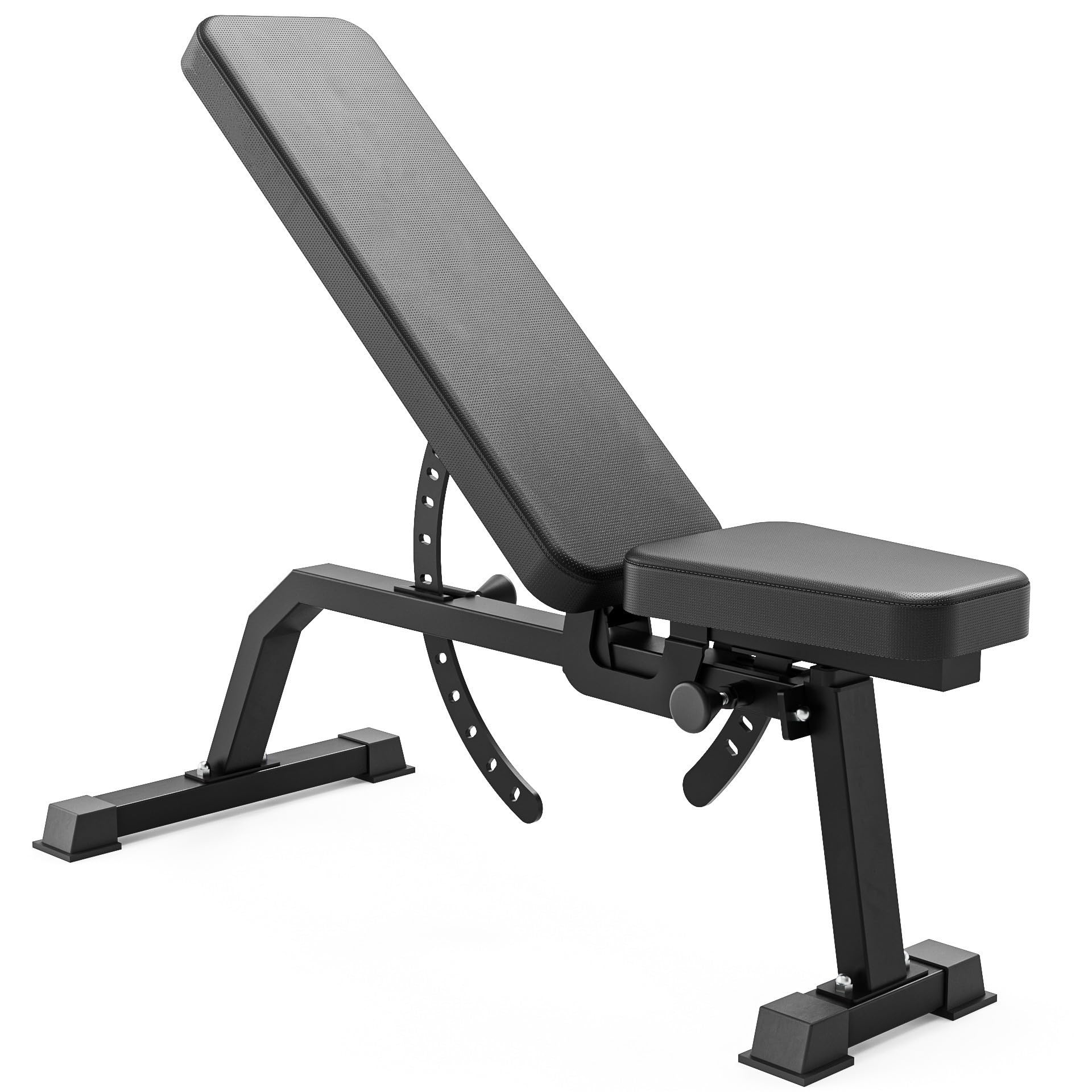 EG Adjustable Weight Bench, Black Steel Frame, 11 Position Incline 5-90 Degrees, 200kg Weight Capacity, Full Body Strength Training