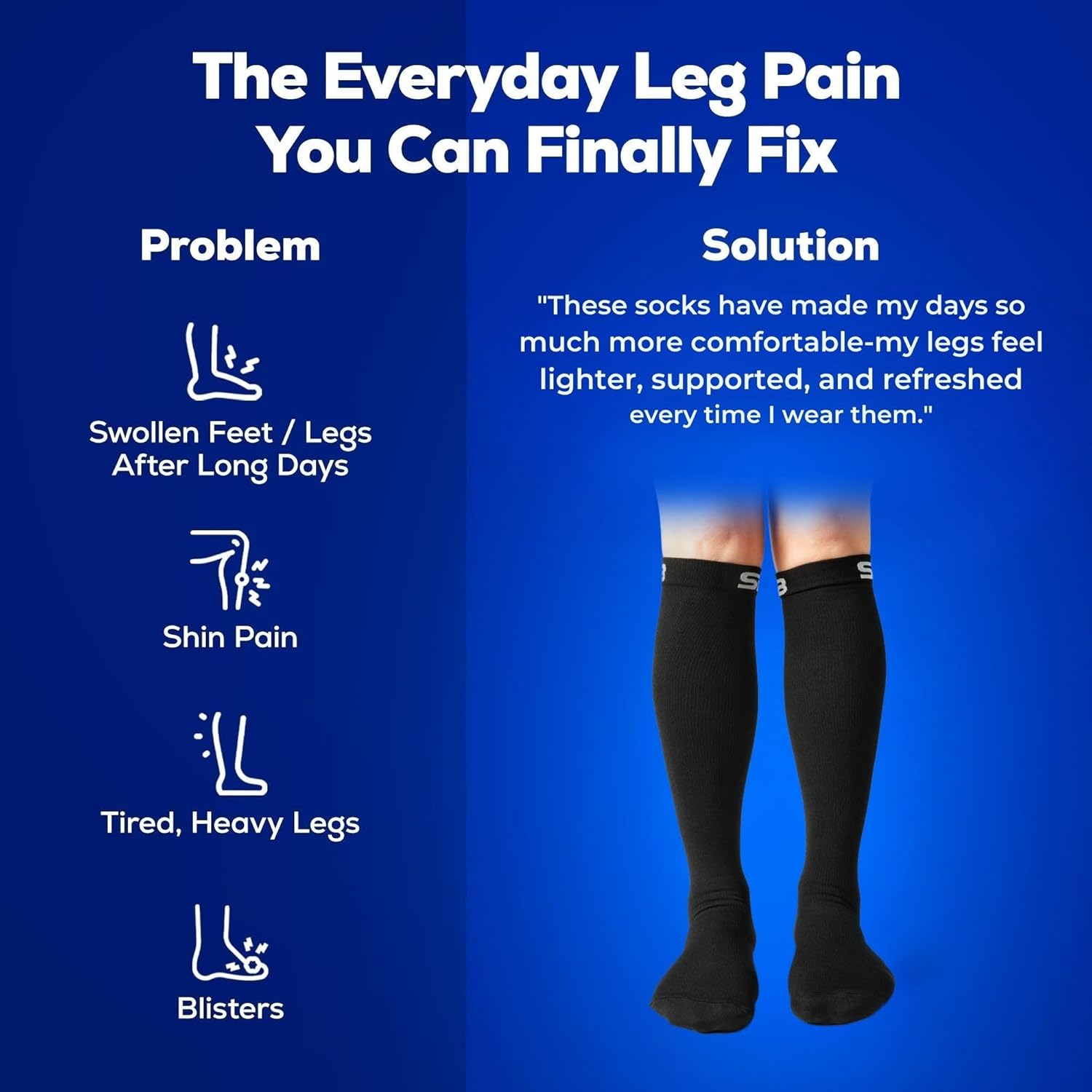 SB SOX 3-Pair Compression Socks for Women & Men (15-20mmHg) – Womens Compression Socks All Day Wear! - Image 5