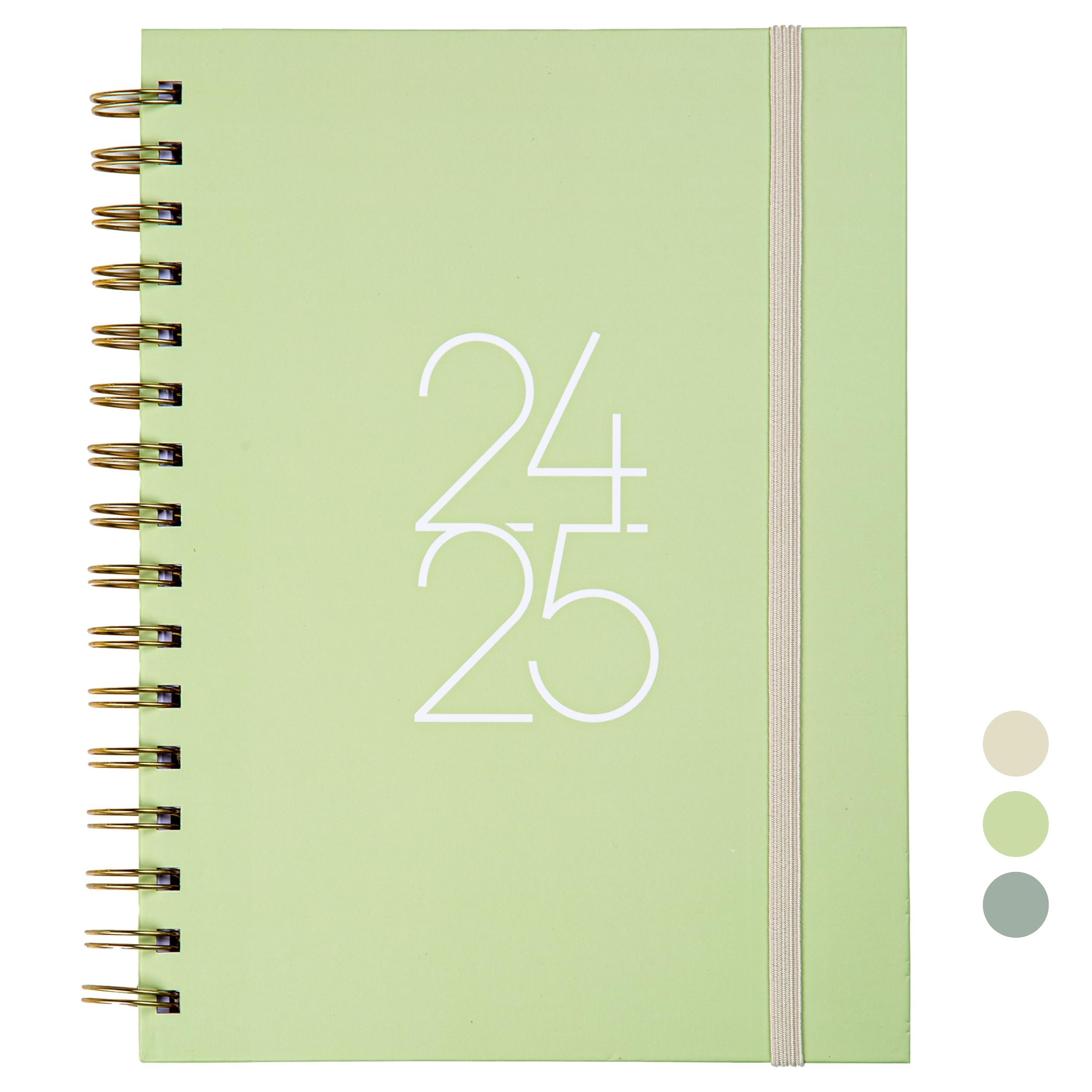 2024 Planner (Avocado) July 2024 - June 2025 Comprehensive Daily, Weekly, Monthly Organizing - Sturdy Spiral Bound 8.5" x 6.4" Non-Bleed Paper with Bookmark & Elastic Closure, 2024-2025 Planner