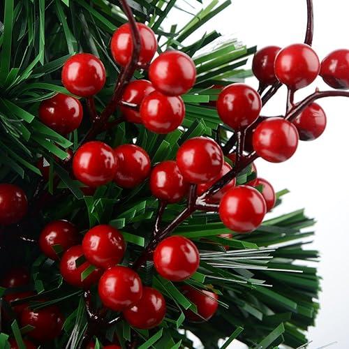 Miniatura 4 de 30 piezas de bayas rojas de acebo para árbol de Navidad, bayas rojas, ramas de acebo de Navidad para decoración de árbol de Navidad, manualidades,