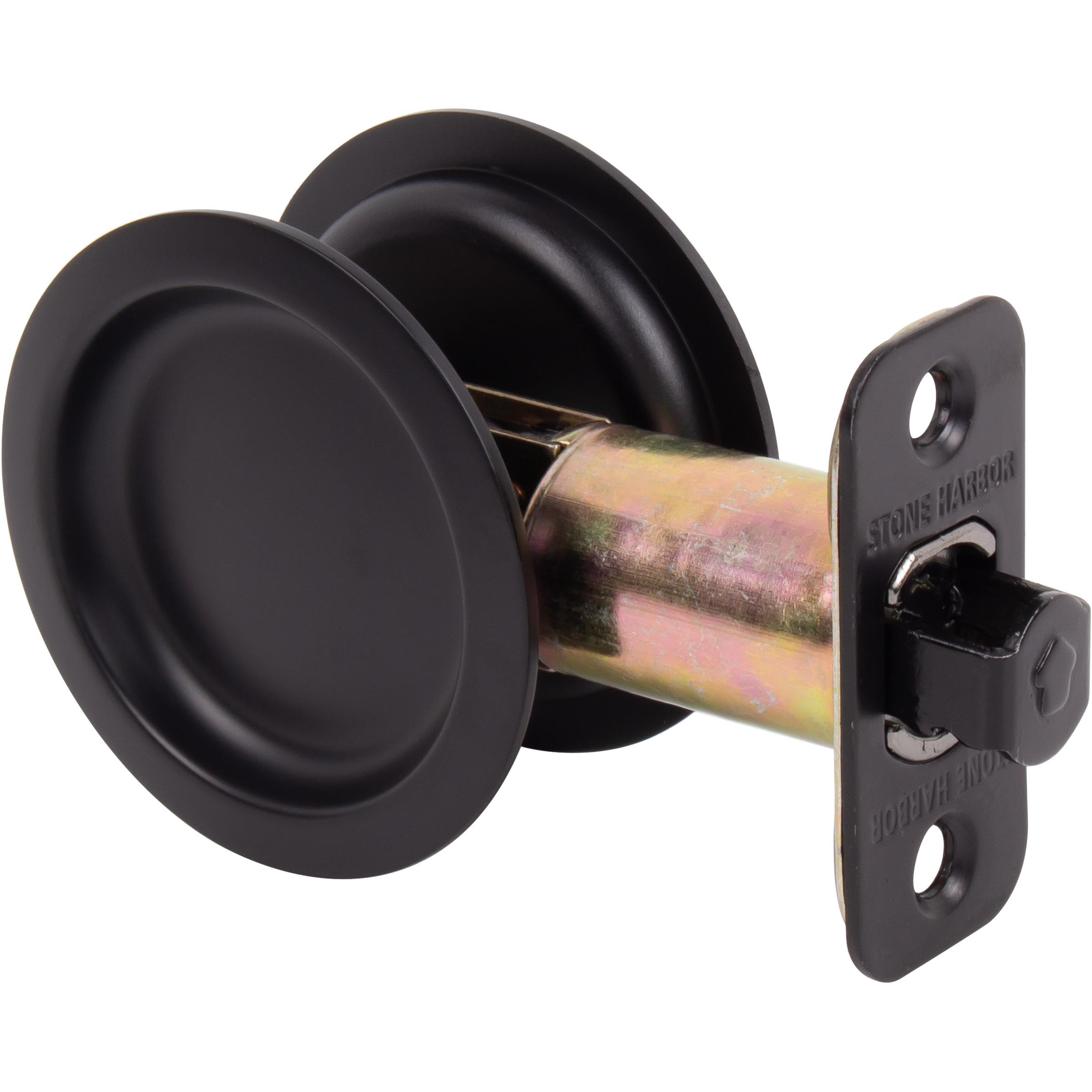 Piedra Harbor hardware, redondo bolsillo paso función de bloqueo de puerta