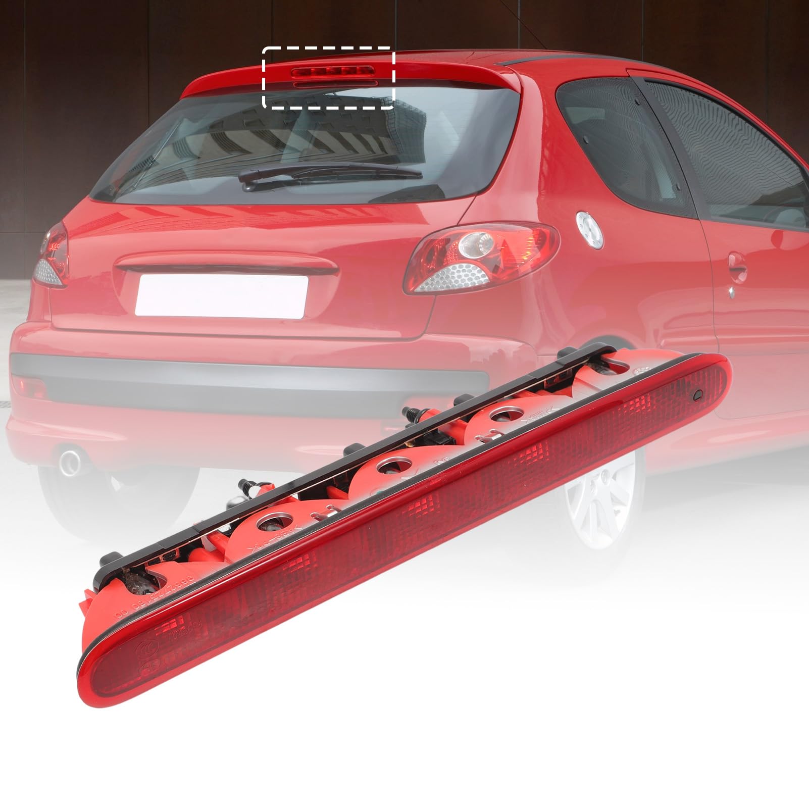 3. Luz de freno luz de freno trasera adicional compatible con Peugeot 206 207 208 compatible con Citroen C2 C3 High Tail Third Additional 6350K5 9801929780