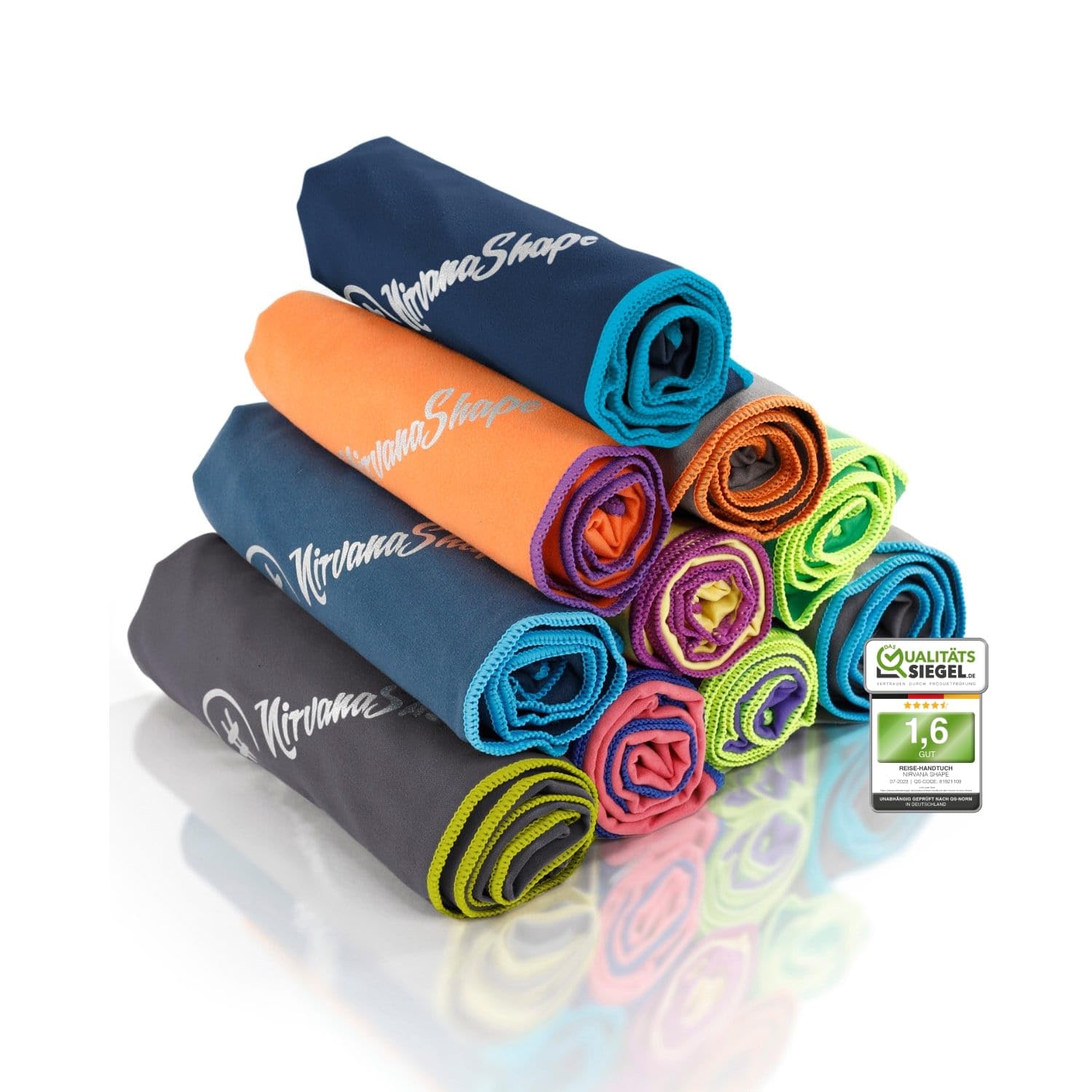 NirvanaShape Mikrofaser Handtuch - Reisehandtuch, Badetuch für Urlauber - kompakte, schnelltrocknende Microfaser Handtücher als Strandtuch, Sporthandtuch - für Reisen, Camping, Sport - 120 x 60 cm