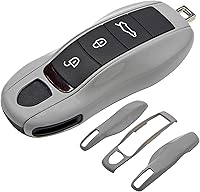 Vista 19 de AeroBon Funda pintada de 3 piezas para llavero compatible con reemplazo de carcasa de llave Porsche (MK1, gris ágata)