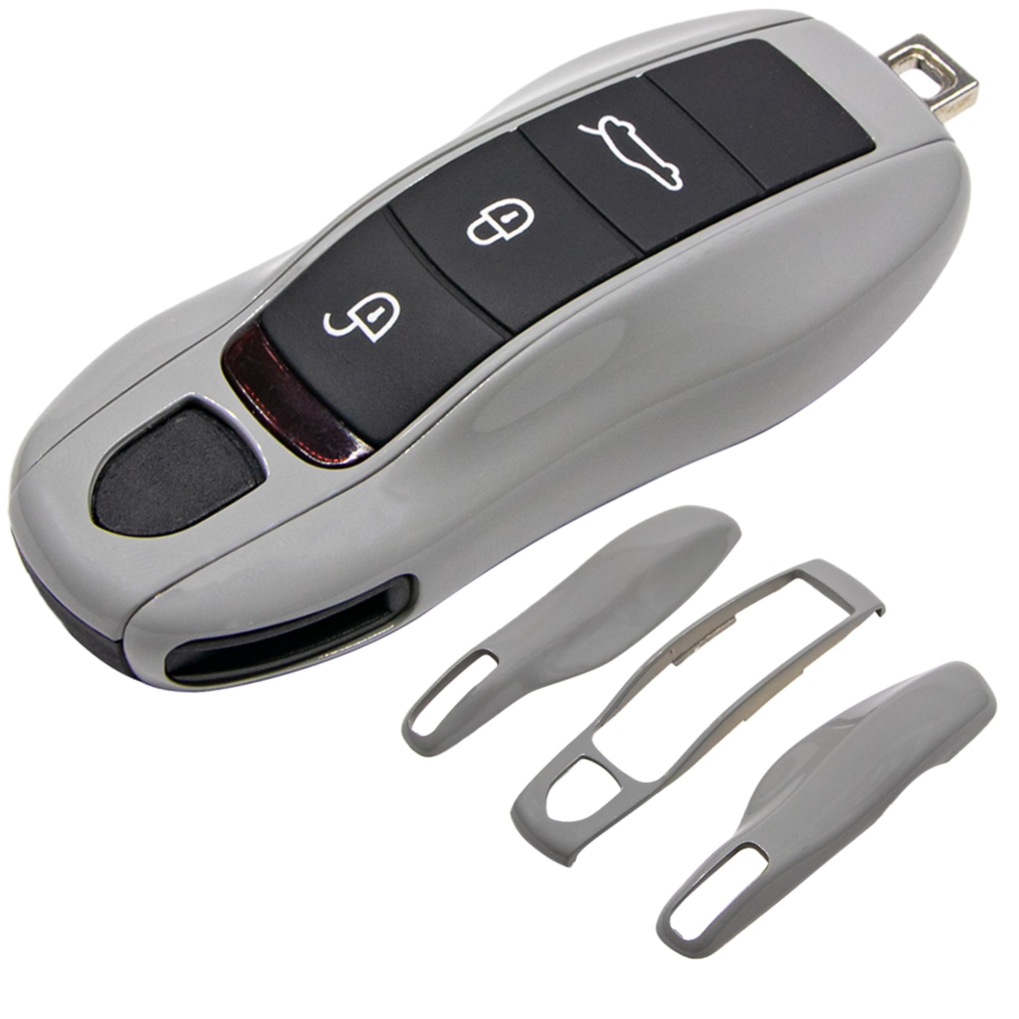 AeroBon 3-Piece Painted Key Cover Key Fob Shell Compatible with Porsche Key Shell Replacement (MK1, Chalk)