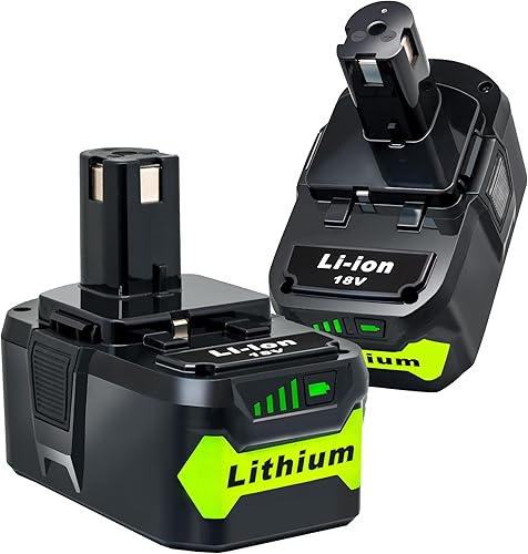 Paquete de 2 baterías de repuesto de 8.0Ah para Ryobi 18 V batería de litio compatible con herramientas inalámbricas Ryobi 18 Volt ONE+ Plus P107