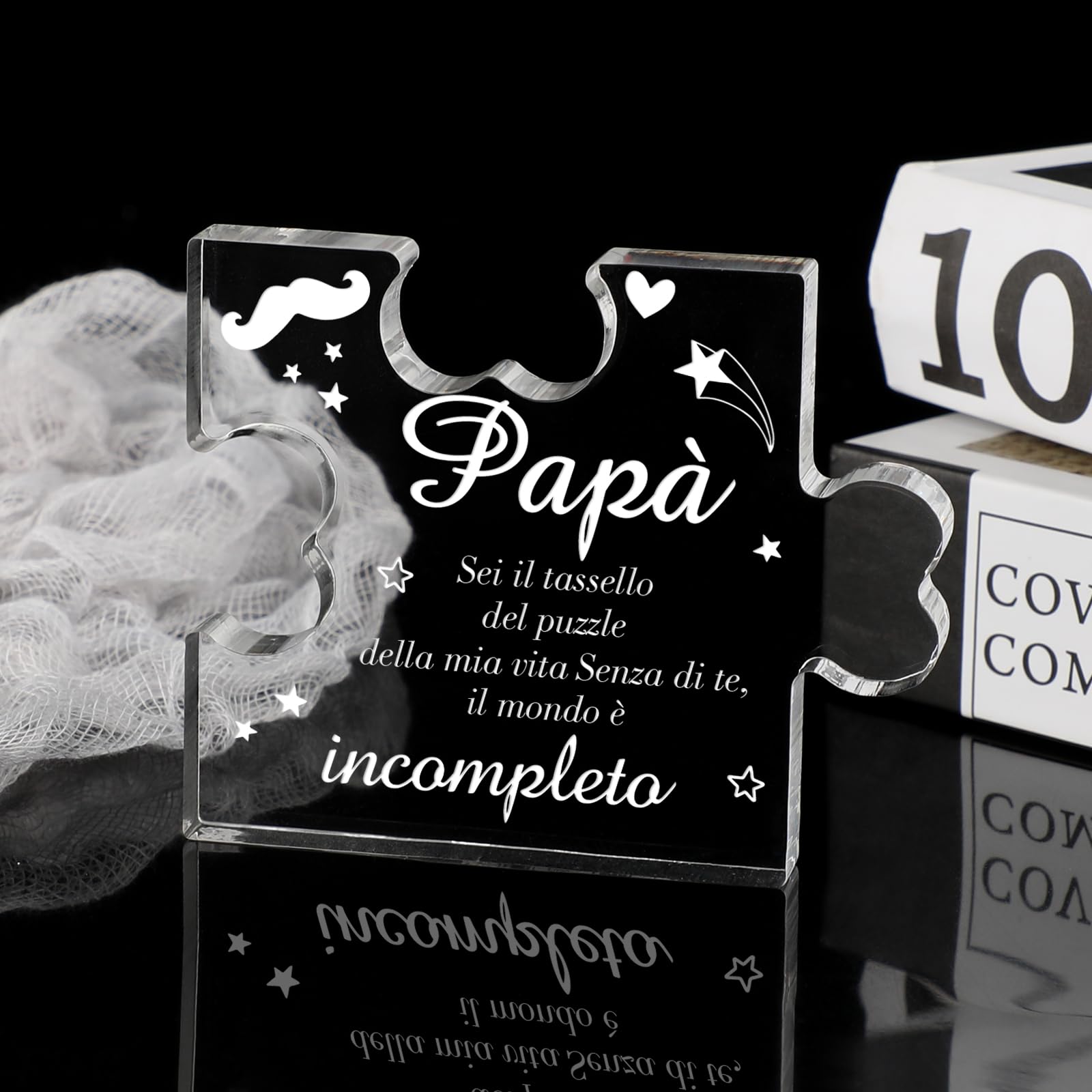 Puzzle Acrilico Inciso 'PAPÀ' - Regalo Personalizzato Per Festa Del Papà, Compleanno O Natale - Foto 6