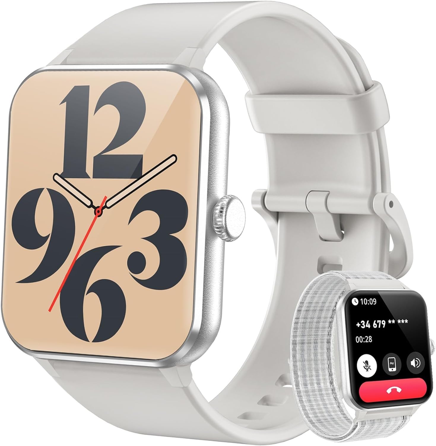 Blackview Smartwatch Uomo Donna, Effettua e Rispondi alle Chiamate,1,85'' Orologio Intelligente Fitness,Cardiofrequenzimetro, Monitoraggio del Sonno, Calcolatori per Android iOS