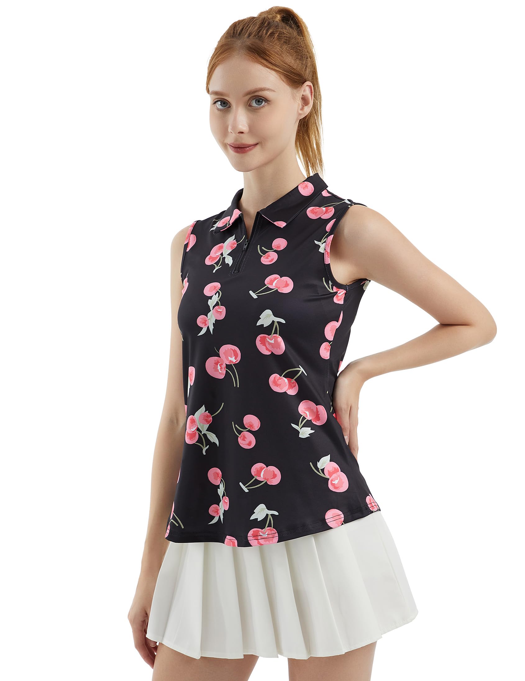 Women's Sleeveless Polo Golf Tennis Shirt Tank Tops T-Shirts V-Neck with Collar Quick Dry Workout Athletic