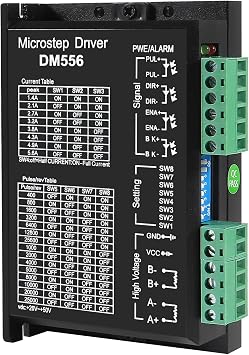 2Pcs TB6600 5A Stepper Motor Driver DC12-48V CNC Controller Nema 23 Nema17 Series Stepper Motor Single Axes 1 Phase Hybrid Metal Case CNC Engraving Machine