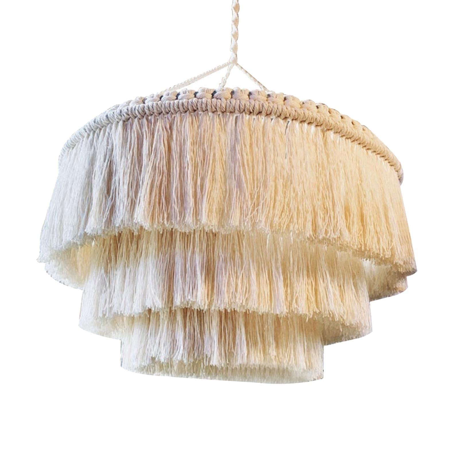Macrame Paralume Lampada a Sospensione Copertura Arazzo da Parete Fatto a Mano Paralume Paralume per Ristorante Camera da Letto Decorazione, 30 cm x 40 cm