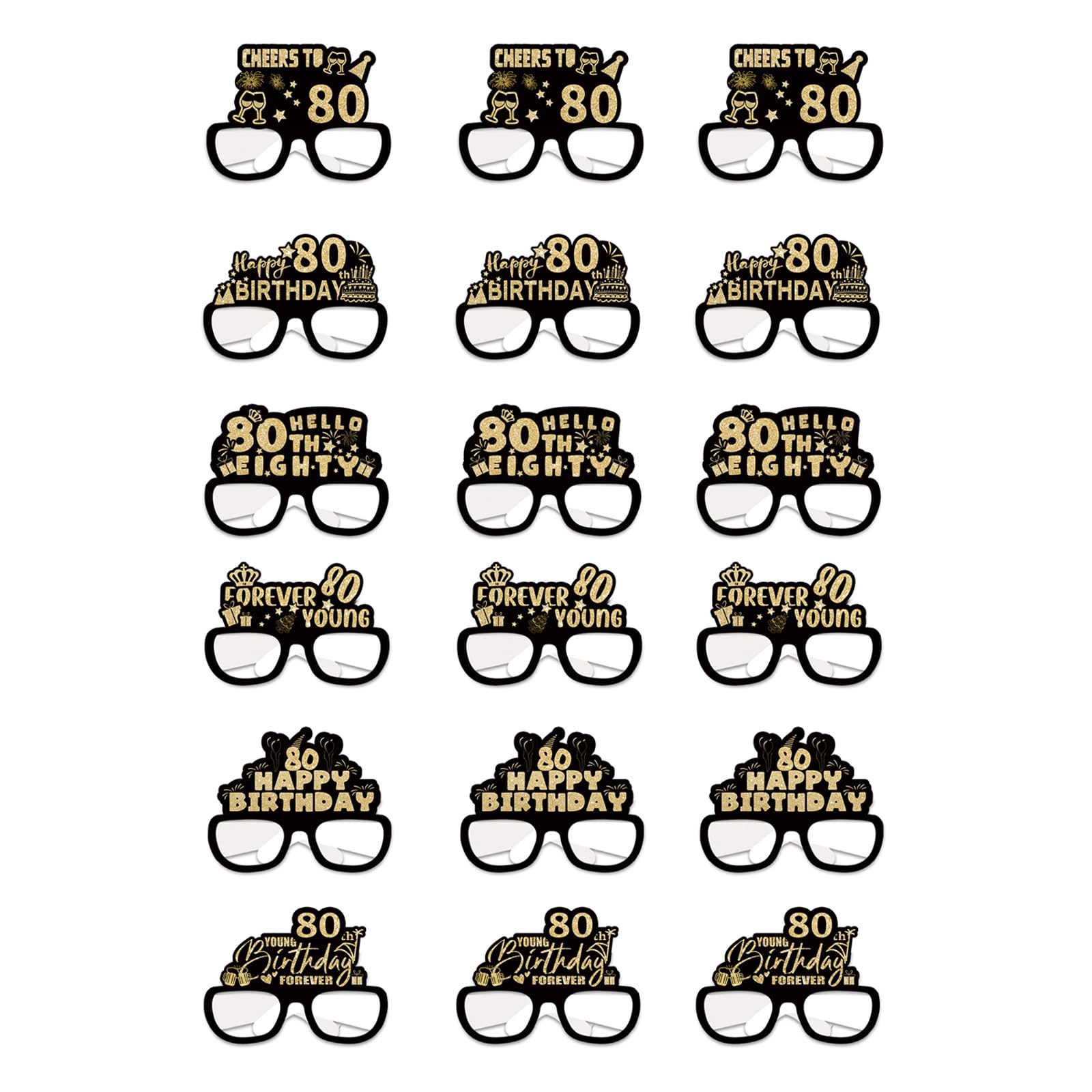 Tsophreniq 18pcs Paper Glasses for Indoor and Outdoor Event Birthday Party Eyeglasses Elegant Social Event Decorations Party Supplies