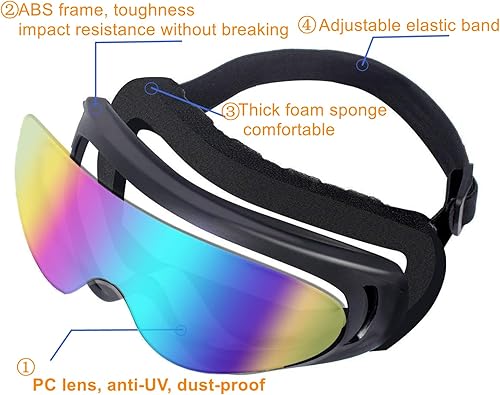 Miniatura 4 de LJDJ Gafas de motocross, paquete de 2 gafas de motocicleta ATV para niños, jóvenes y adultos