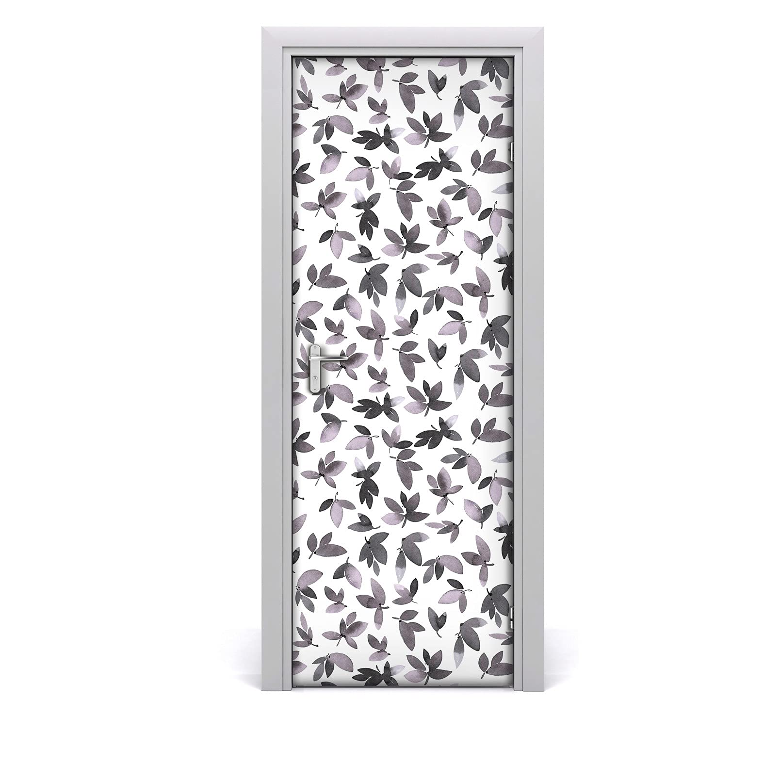 Papel pintado para puertas con diseño floral de hojas para salones modernos