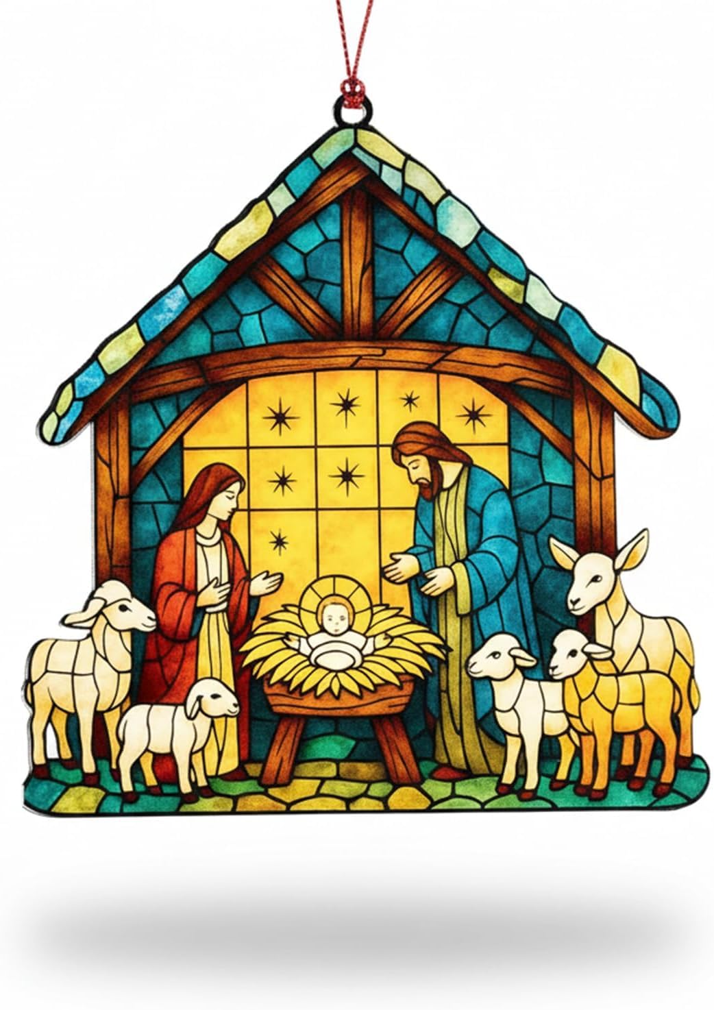 Nativity Ornaments, Christian Nativity Scene Decorations for Tree, Christmas Ornaments 2025, Religious Christmas Ornament with Holy Family, Faith-Based Christian Ornament for Home, The Great Gift