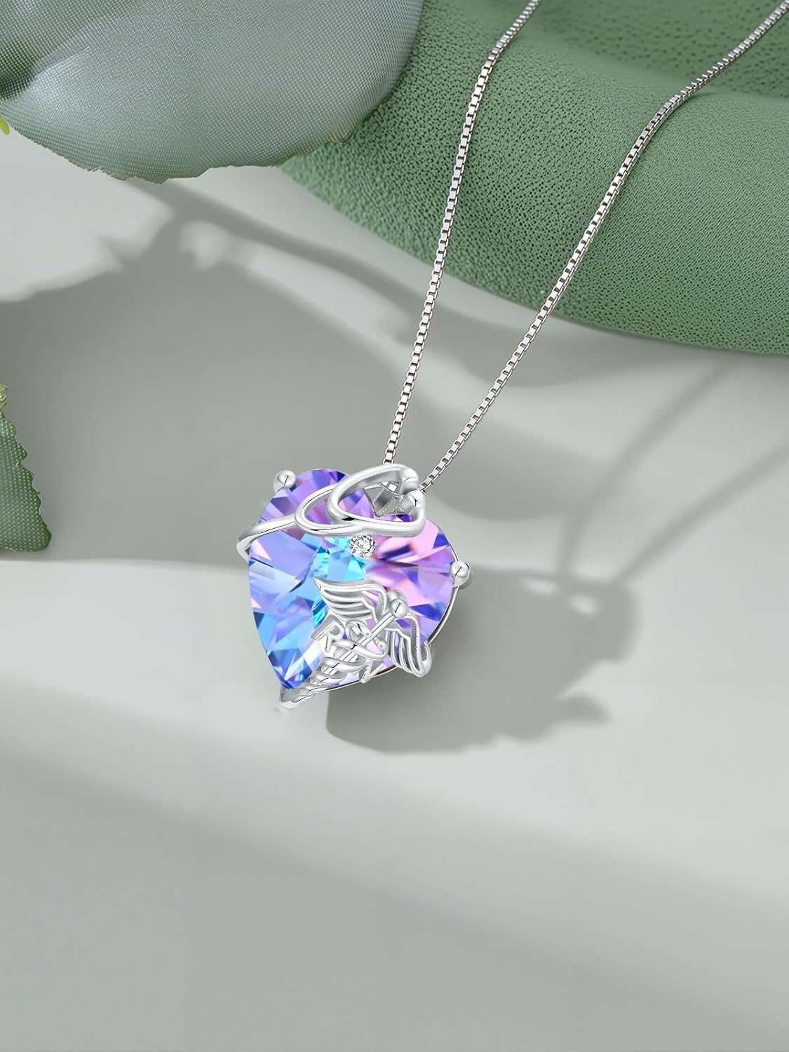 OCJ Nurse Gifts Sterling Silver Stethoscope RN Caduceus Heart Necklace Medical Theme Jewelry for Women Birthday Graduation Christmas Gift for Nurse Doctor Nursing Student - Image 5