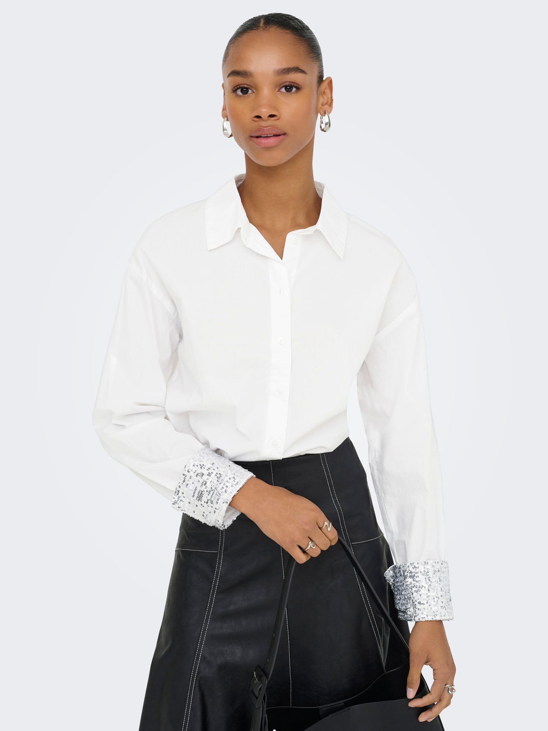 ONLY Onlpanama LS Sequines Mix Shirt Wvn Onlpanama LS Sequines Mix Shirt Wvn Donna (Pacco da 1)