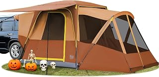 5-9 Person SUV Tent with Screen Porch and Awning for Family Camping, Weather Resistant and Portable Van or Car Tent, Includes Rainfly and Storage Bag, 13' W X 10' L X 7.1' H