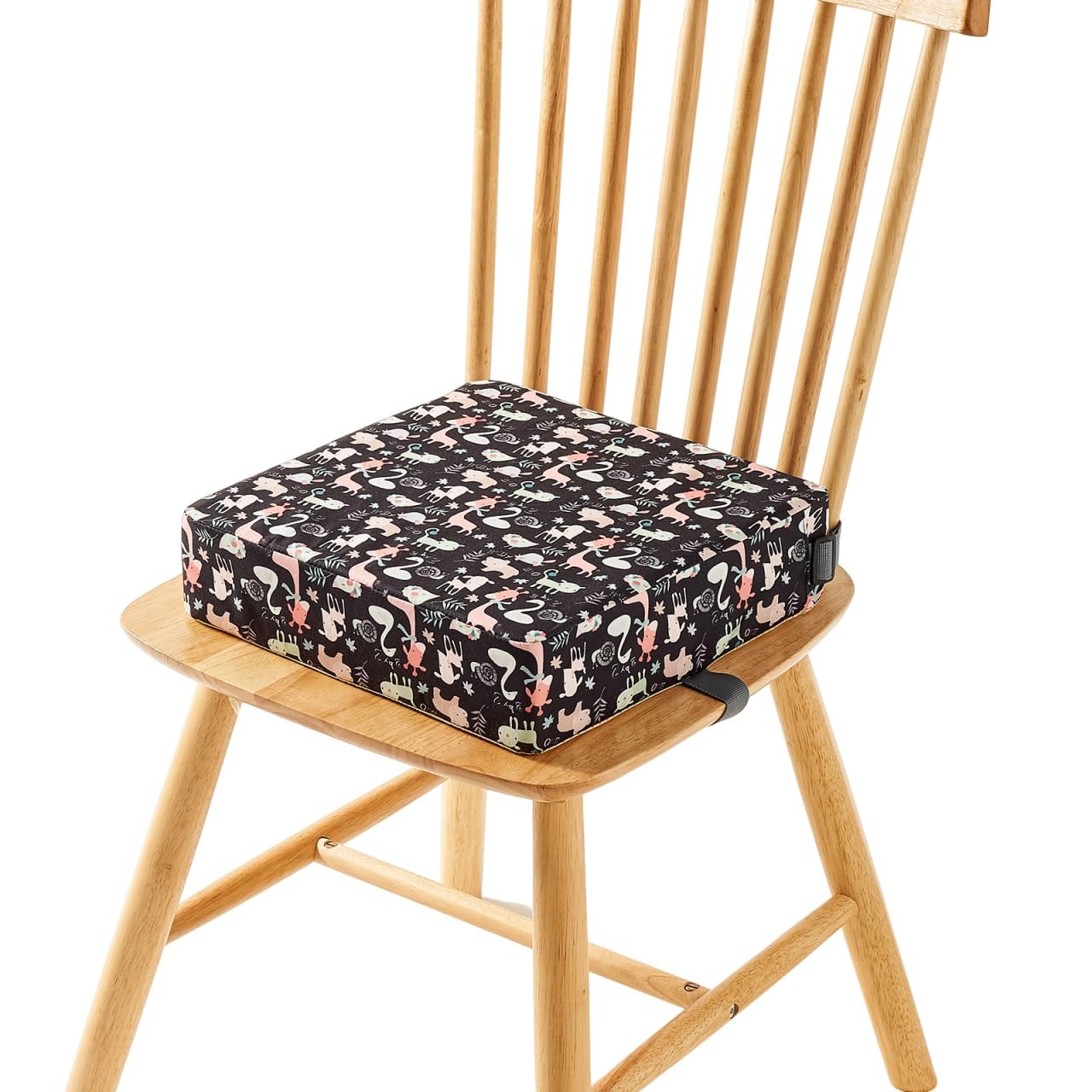 FANSU Baby Toddler Booster Seat Cushion Square with Straps Kid Dismountable Heightening Dining Chairs Pad Washable Highchair Booster Cushion Mat (Animal)