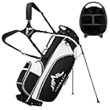 Lightweight Golf Stand Bag with 4-Way Full-Length Divider, Foldable Base & Dual Straps