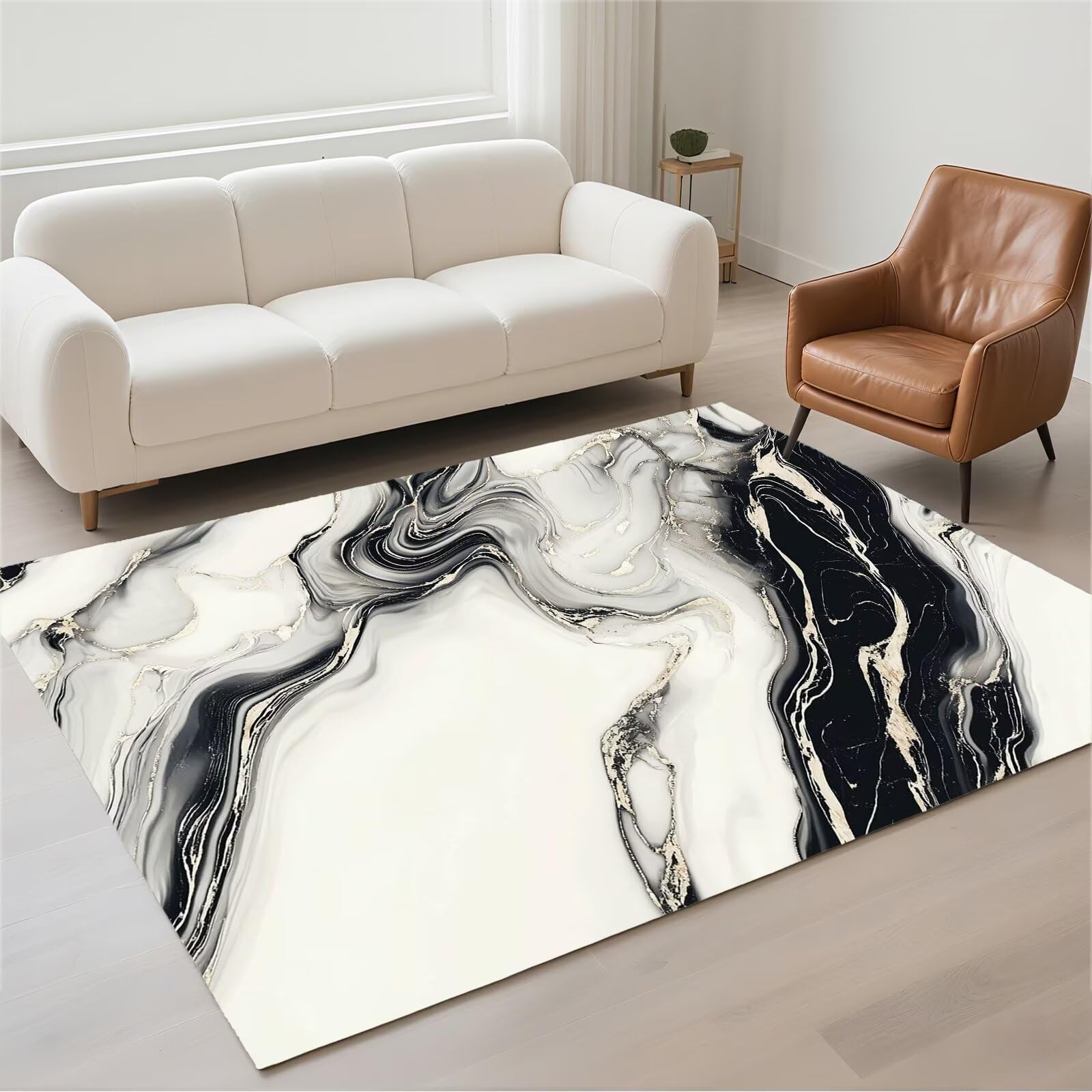 Tapis de couloir et salon moderne stone lavable pour une entrée accueillante