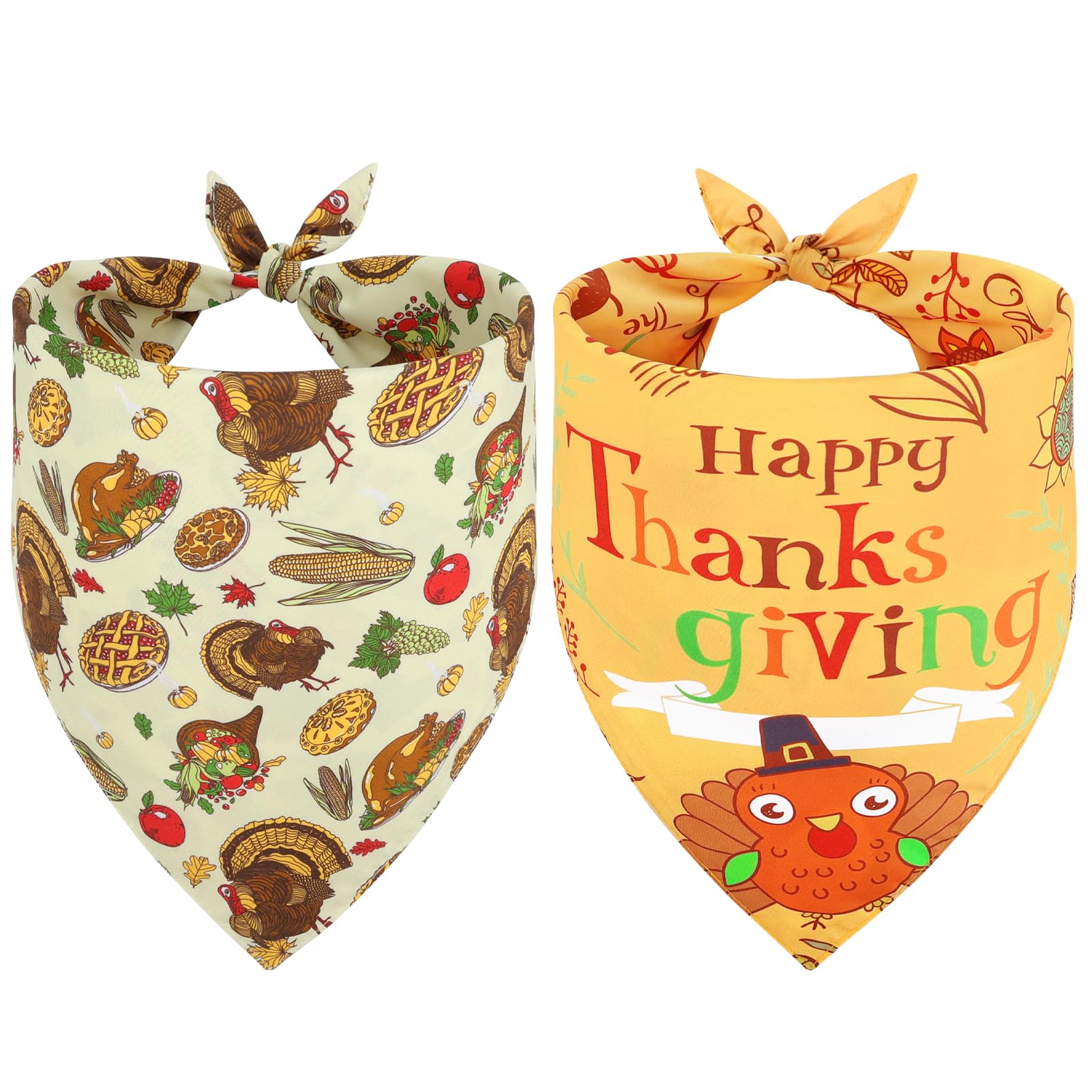 Bandanas de Thanksgiving pour chien costume de dinde orange marron
