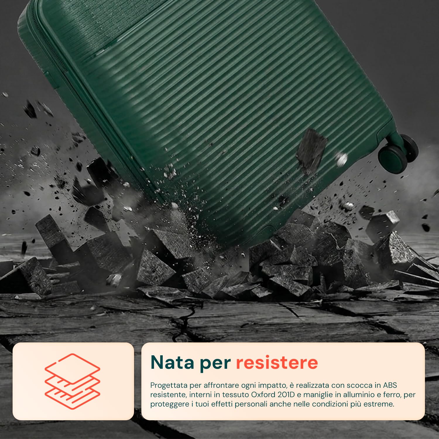 Avilia Set Valigie da Viaggio Rigide in ABS con Beauty Case - Set 3 Trolley 4 Ruote Doppie, Valigia Piccola Media Grande, Organizzazione Interna, Chiusura Rinforzata - Set 4 Pezzi (Verde)