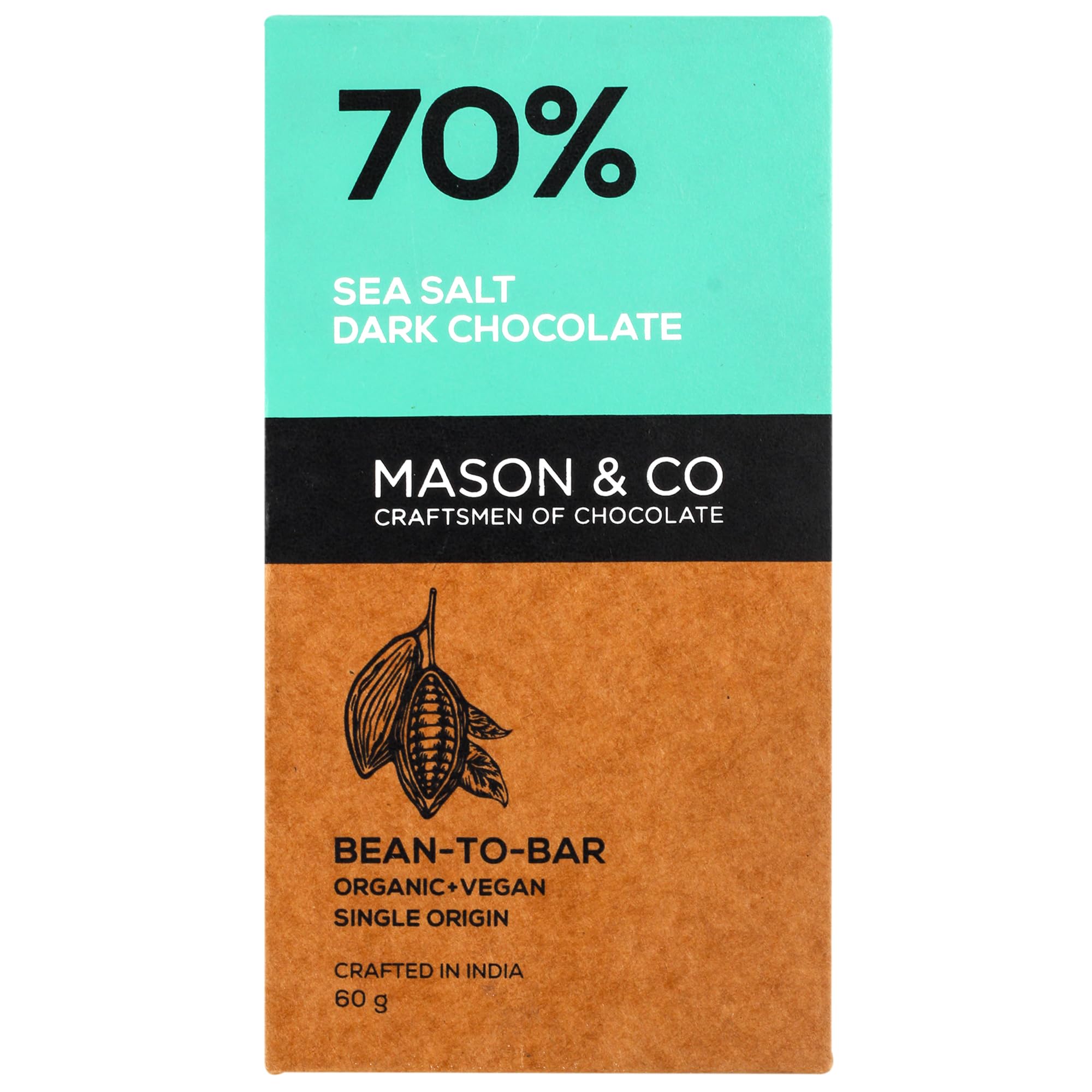 Mason & Co. 70% Sea Salt Dark Organic Exotic Artisanal Chocolate Bar - 60g (B011E9G99Q) Amazon Price History, Amazon Price Tracker