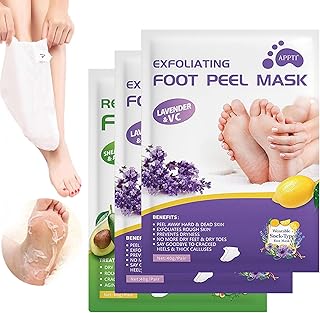 Foot Peel Mask, Exfoliating Hard Skin Foot Peel Socks,3 Pairs Foot Mask Socks Foot Mask Repairs Rough Heels and Dry Skin,Peeling Foot Mask for Softening the Feet,Foot Care for Adults(3pcs)